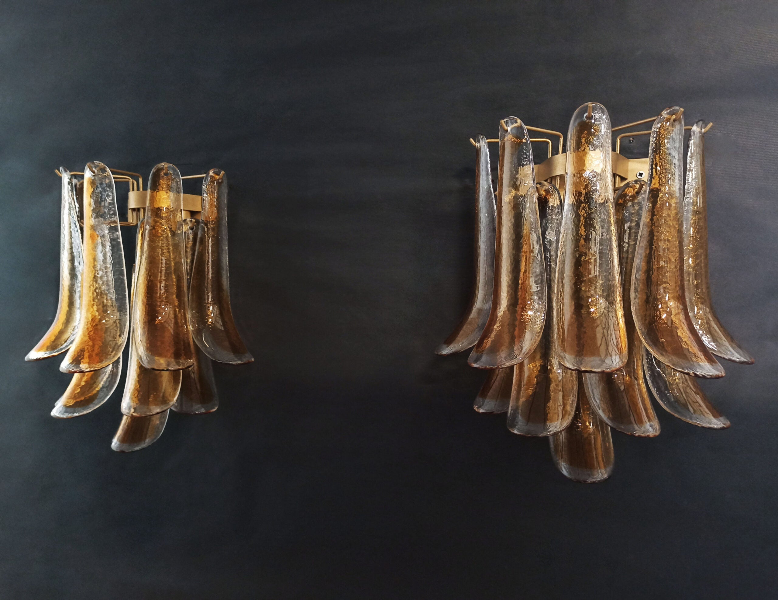 Murano Vegglampe – 10 Gule Konglebladglass – 2 stk – detalj 8 – Murano Classics