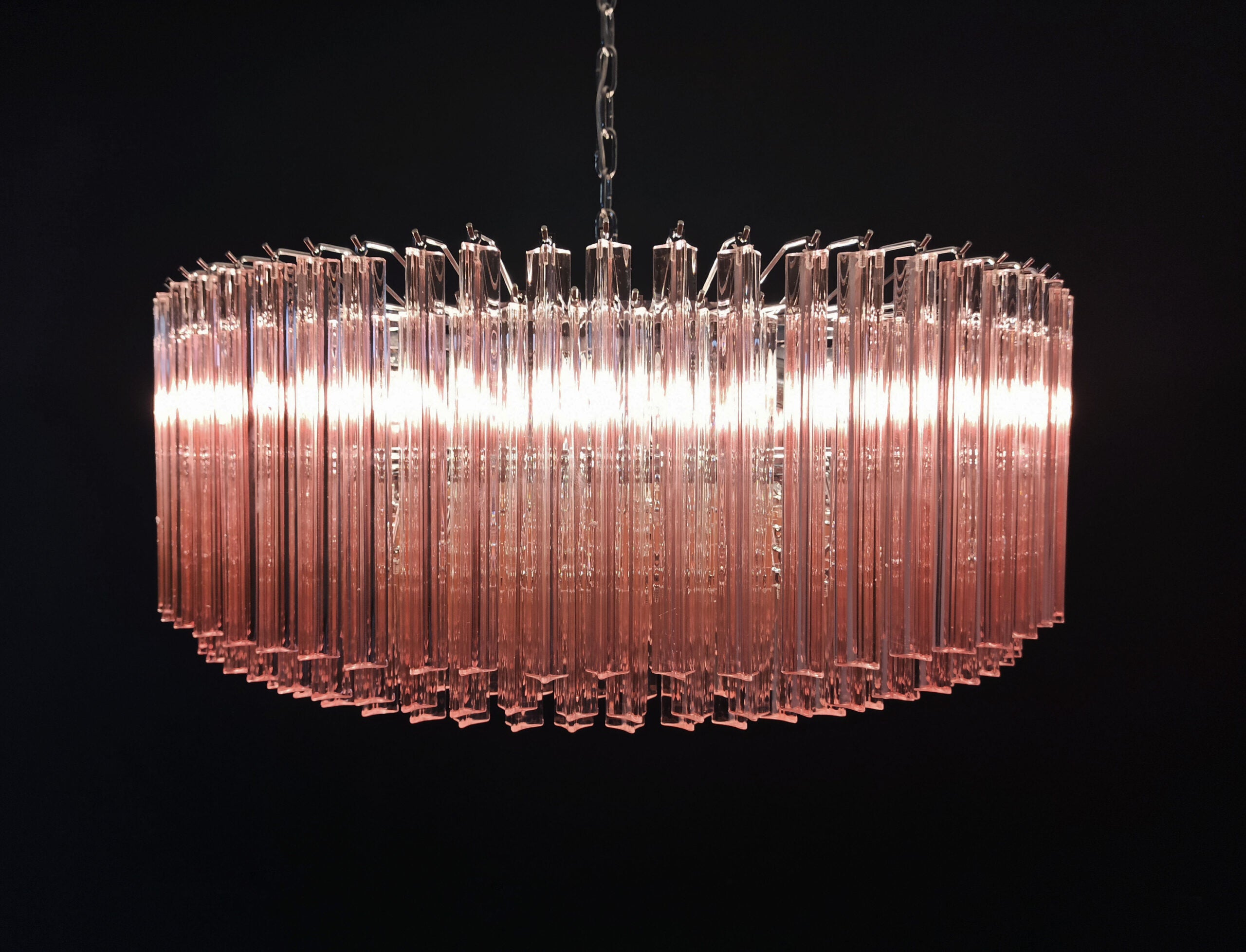 Murano Lysekrone – 391 Rosa Prismeglass – detalj 8 – Murano Classics