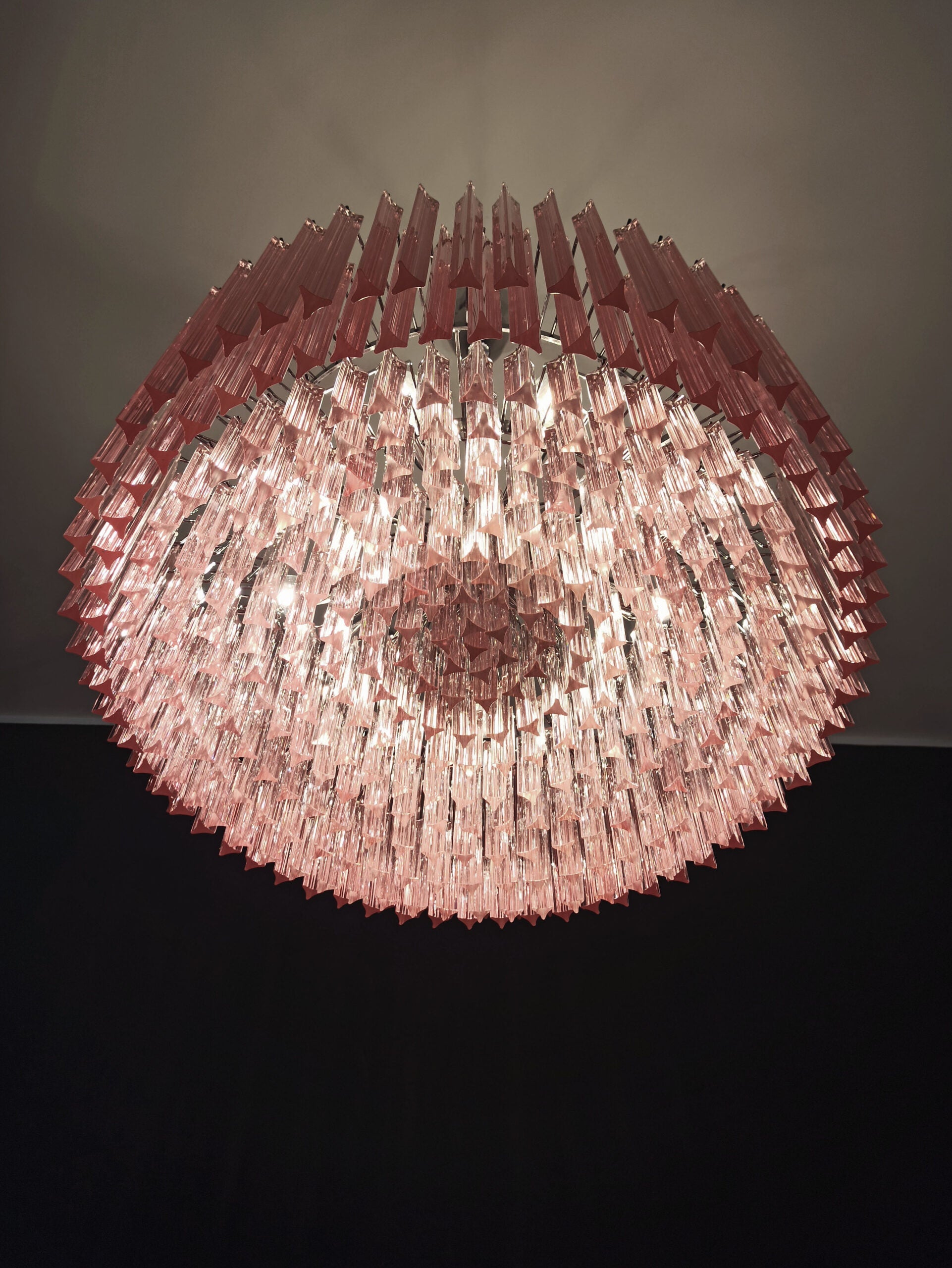 Murano Lysekrone – 391 Rosa Prismeglass – detalj 7 – Murano Classics