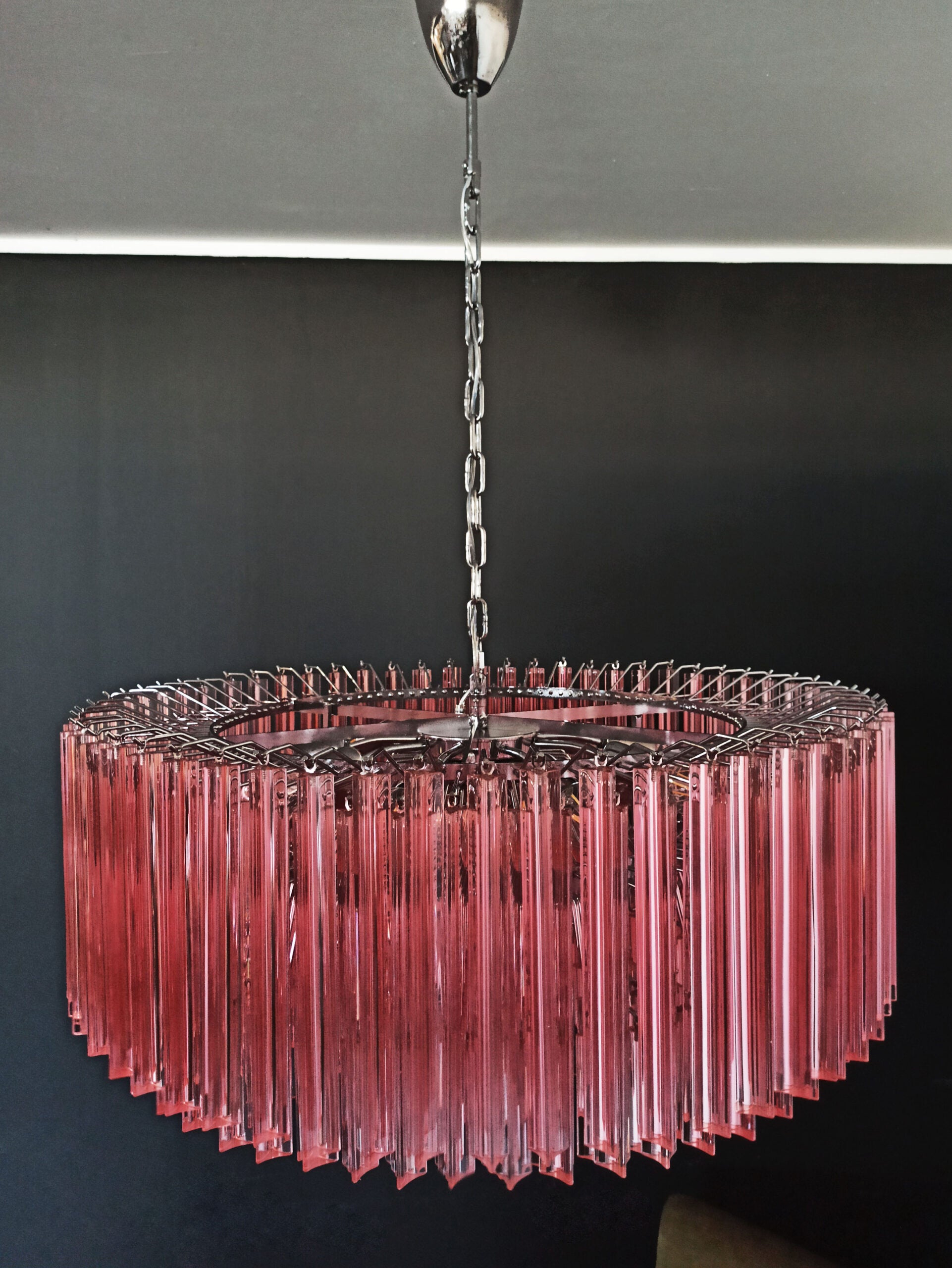 Murano Lysekrone – 391 Rosa Prismeglass – Murano Classics