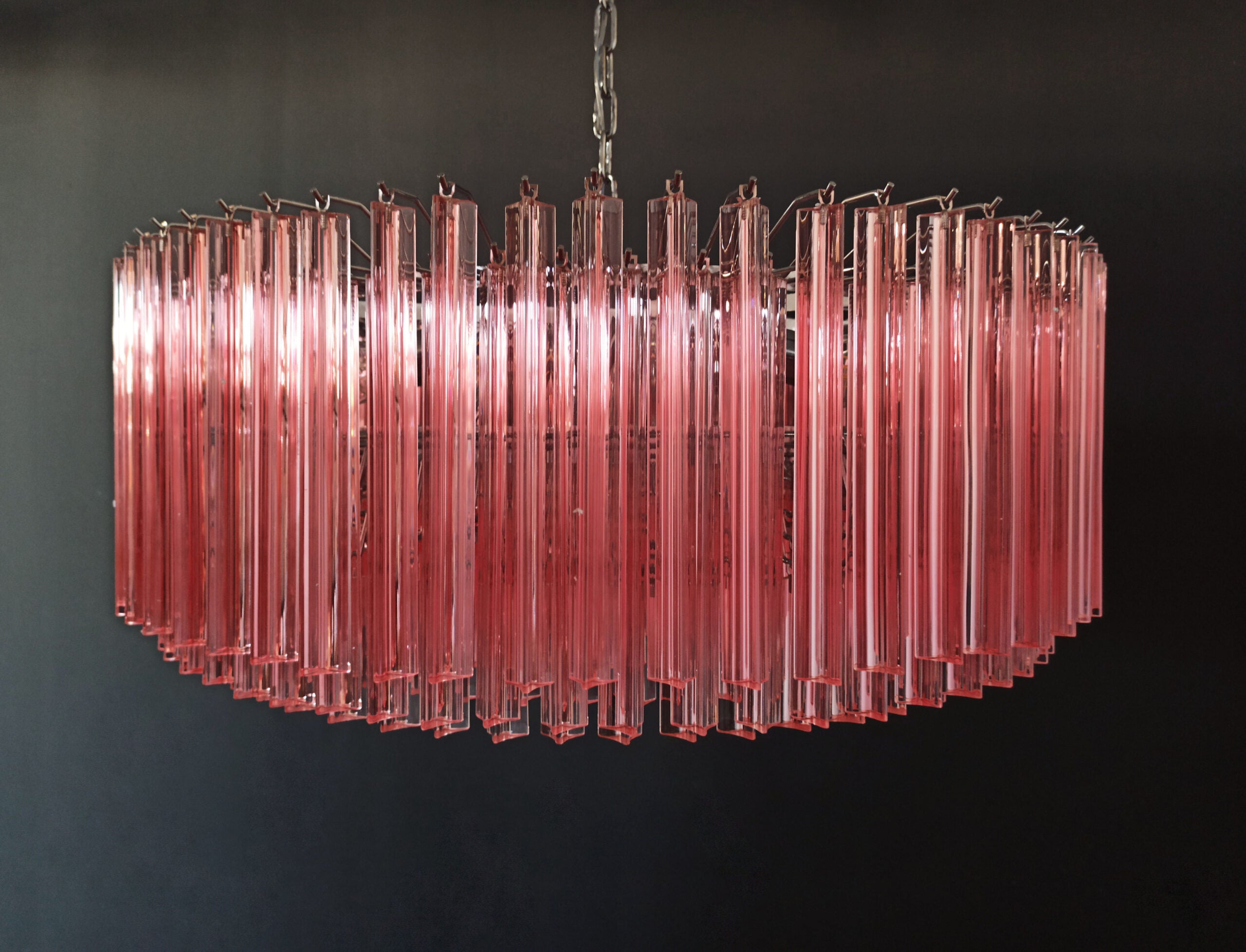 Murano Lysekrone – 391 Rosa Prismeglass – detalj 4 – Murano Classics