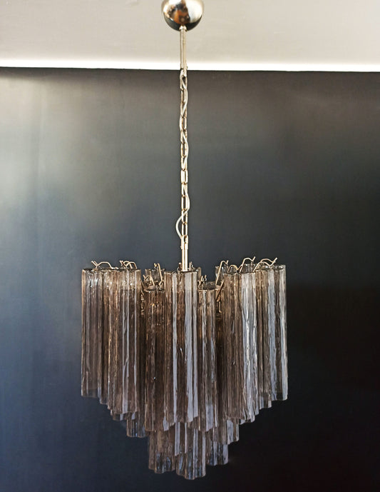 Murano Chandelier | 36 Smoke colored glass tubes