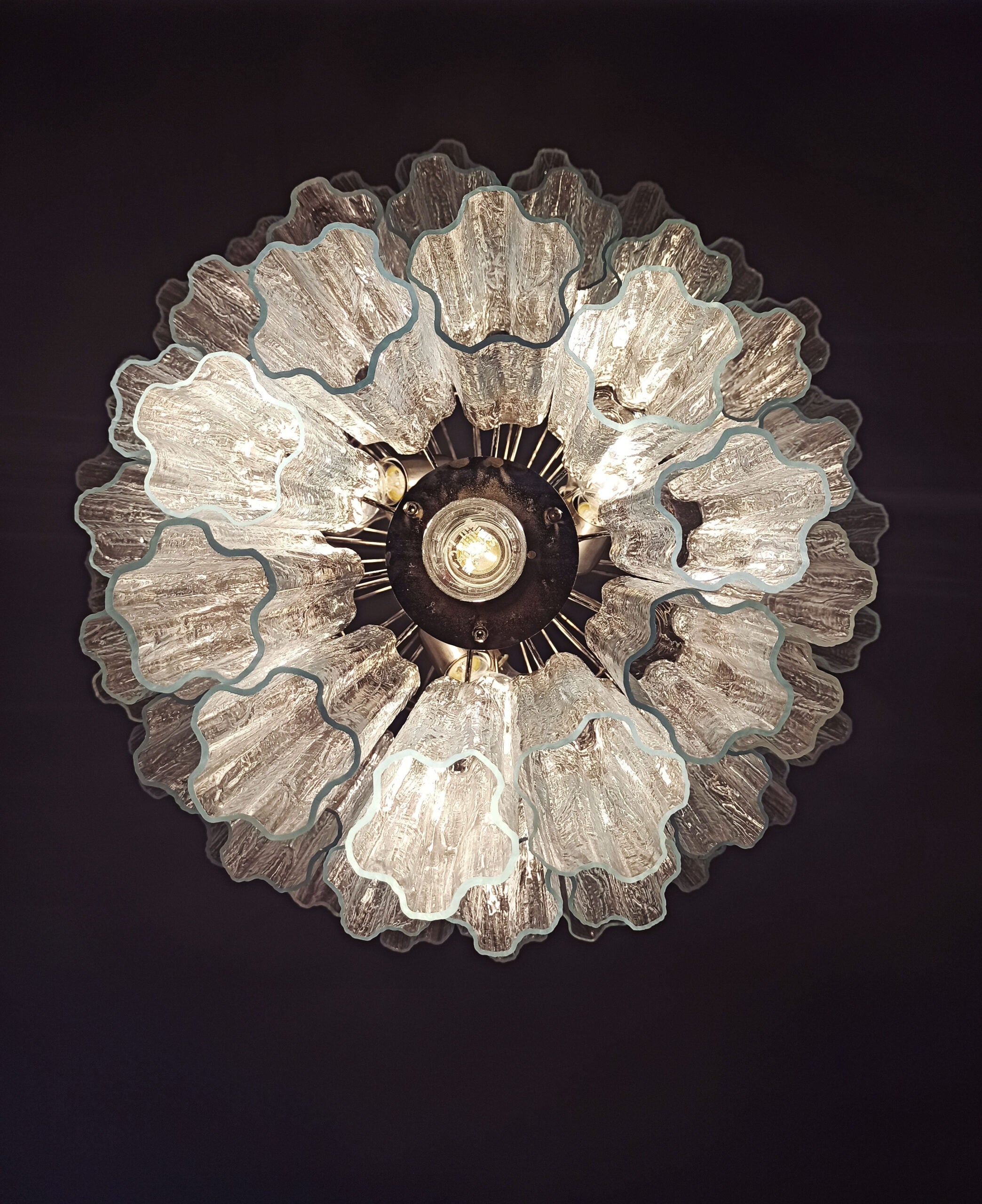 Murano Lysekrone – 52 Klare Glassrør – detalj 9 – Murano Classics