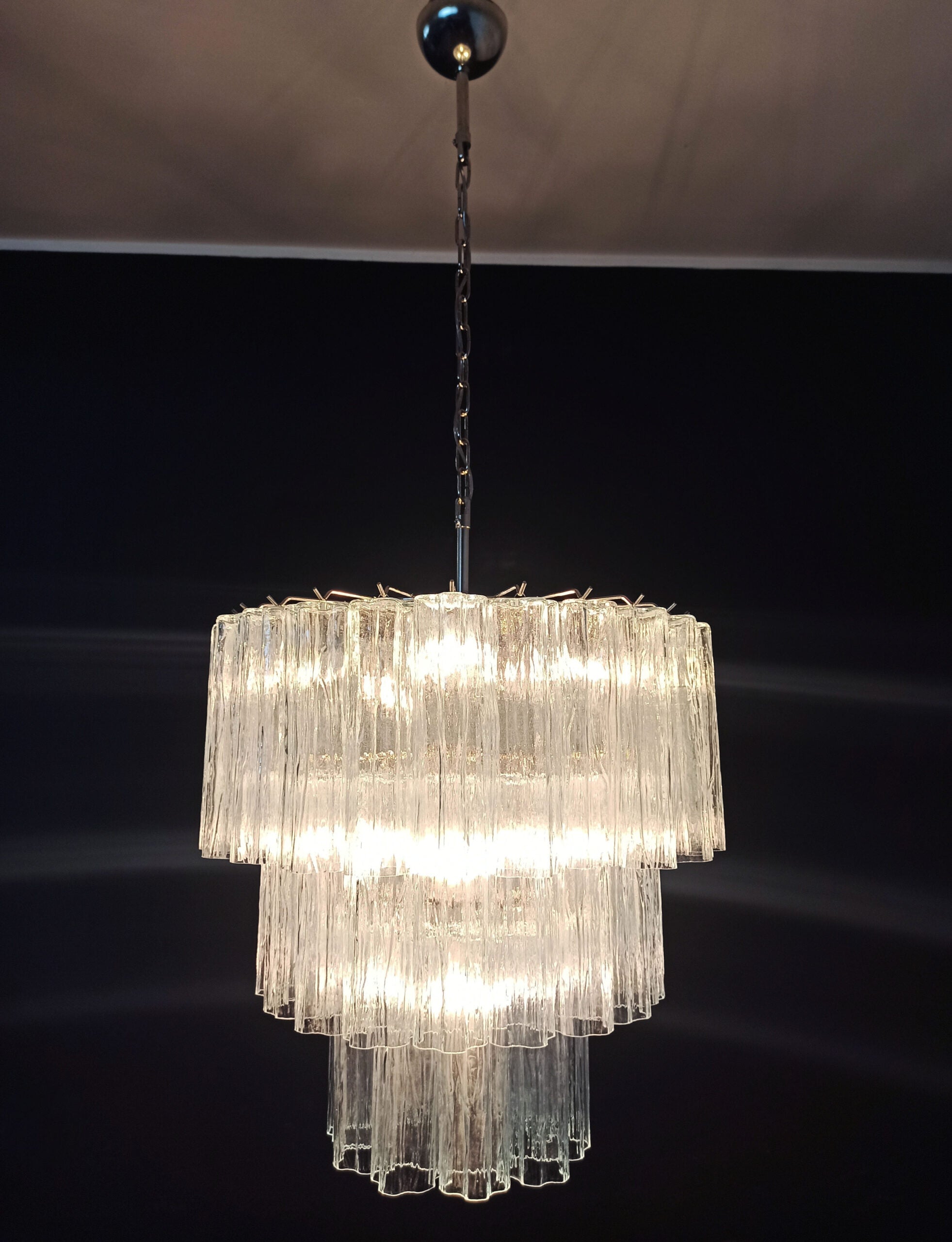 Murano Lysekrone – 52 Klare Glassrør – detalj 10 – Murano Classics