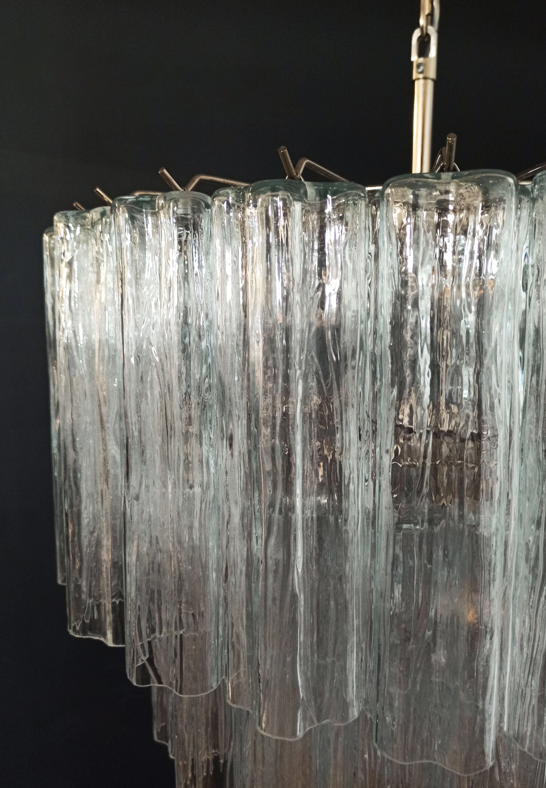 Murano Lysekrone – 52 Klare Glassrør – detalj 5 – Murano Classics