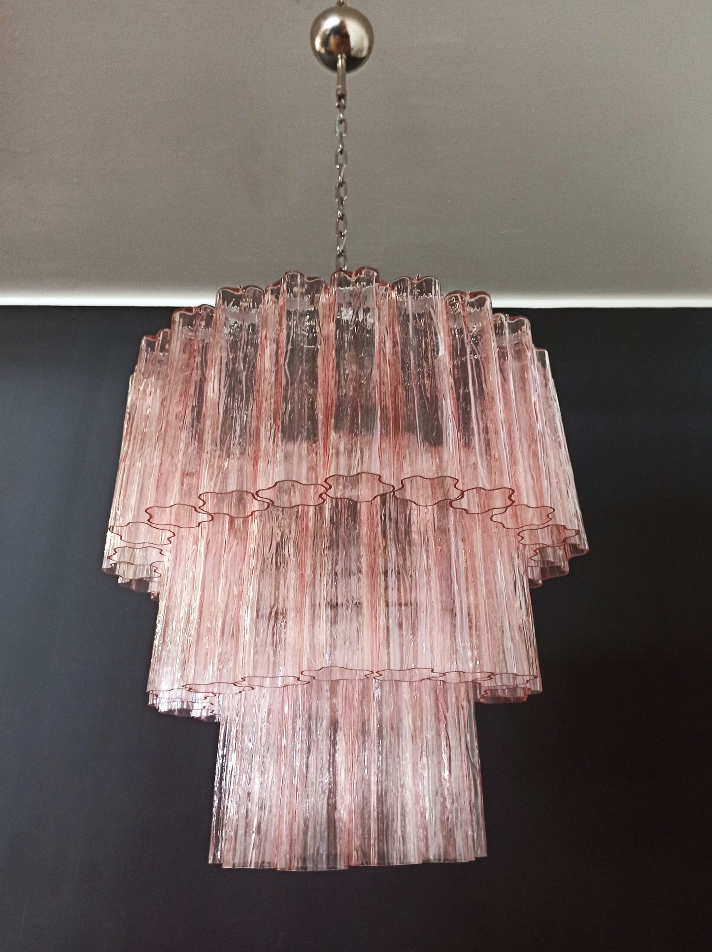 Murano Chandelier | 52 Pink Glass tube