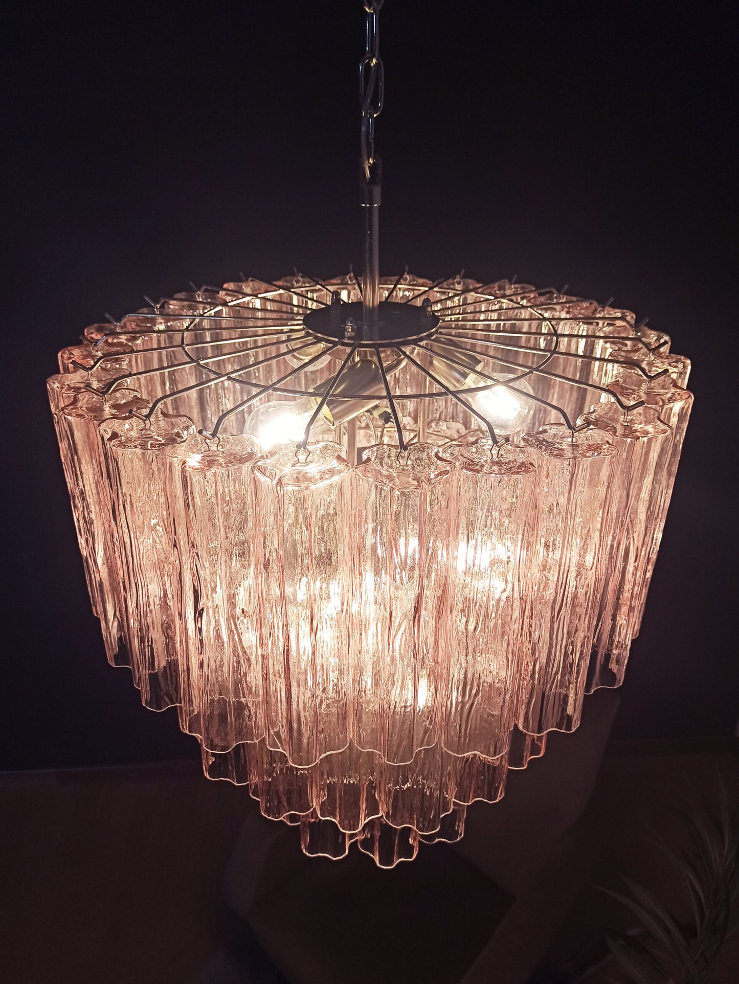 Murano Chandelier | 52 Pink Glass tube