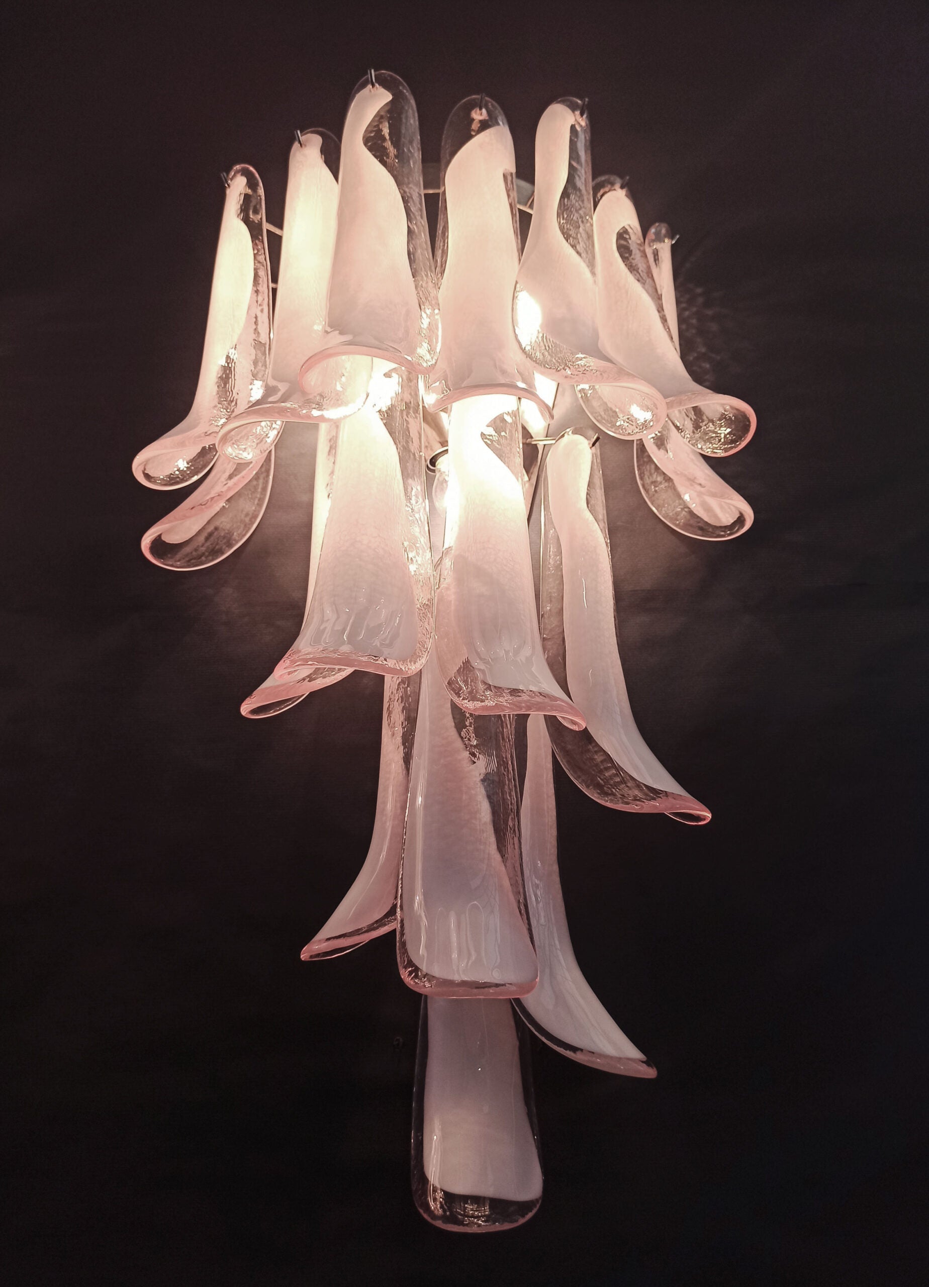 Murano Vegglampe – 16 Rosa Konglebladglass – 2 stk – detalj 7 – Murano Classics