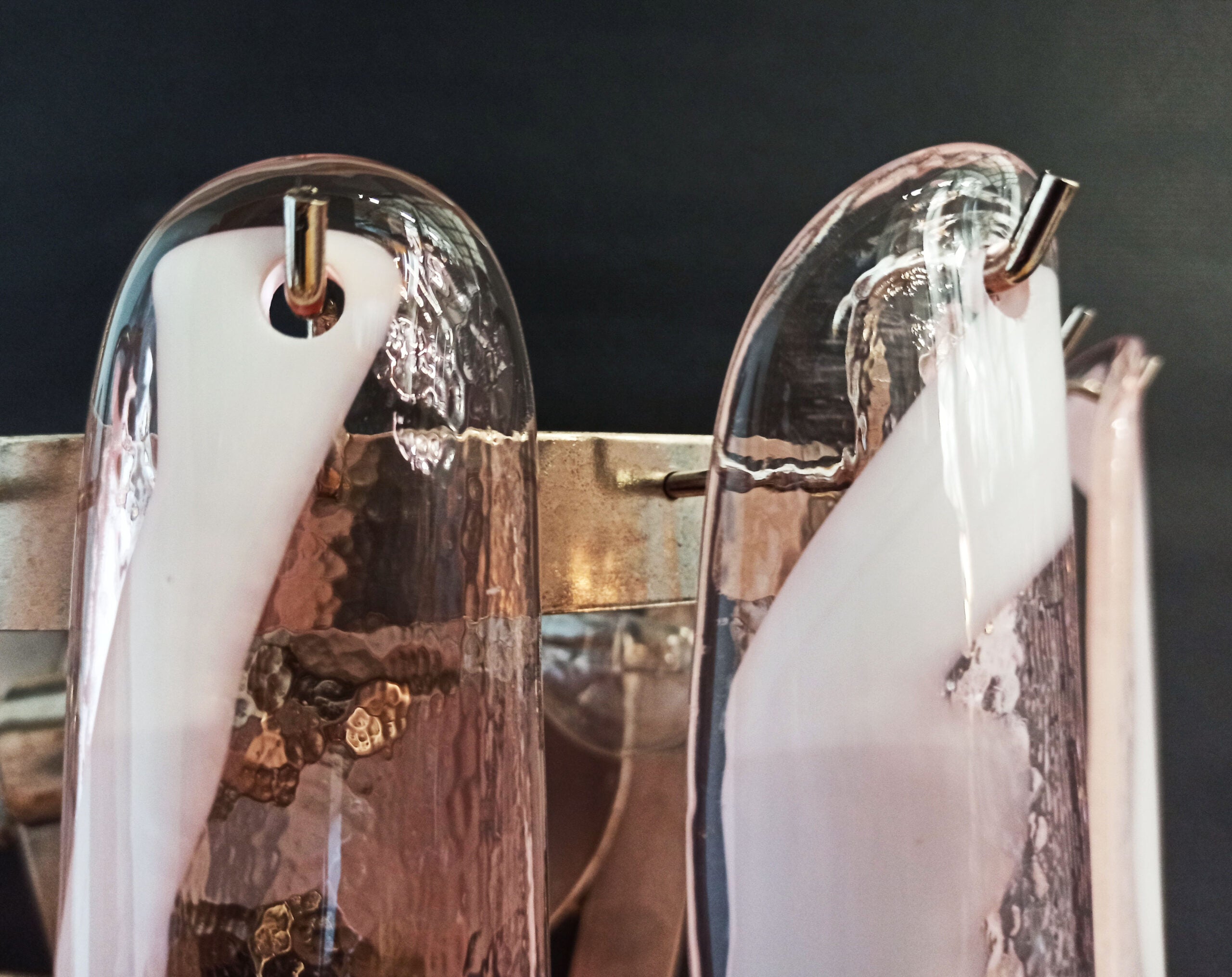 Murano Vegglampe – 16 Rosa Konglebladglass – 2 stk – detalj 4 – Murano Classics