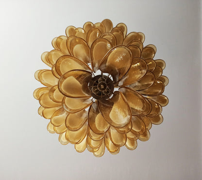 Murano Chandelier | 75 Caramel colored pine cone glasses