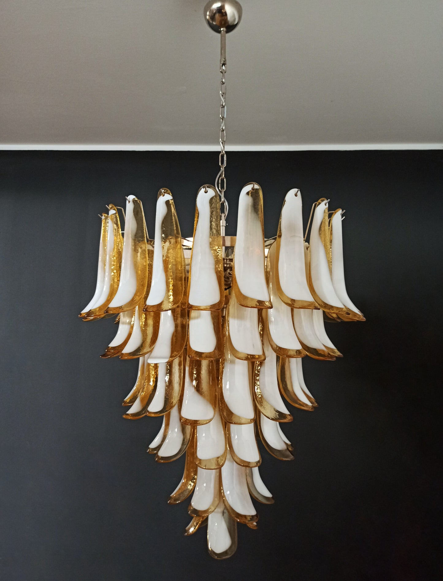 Murano Chandelier | 75 Caramel colored pine cone glasses