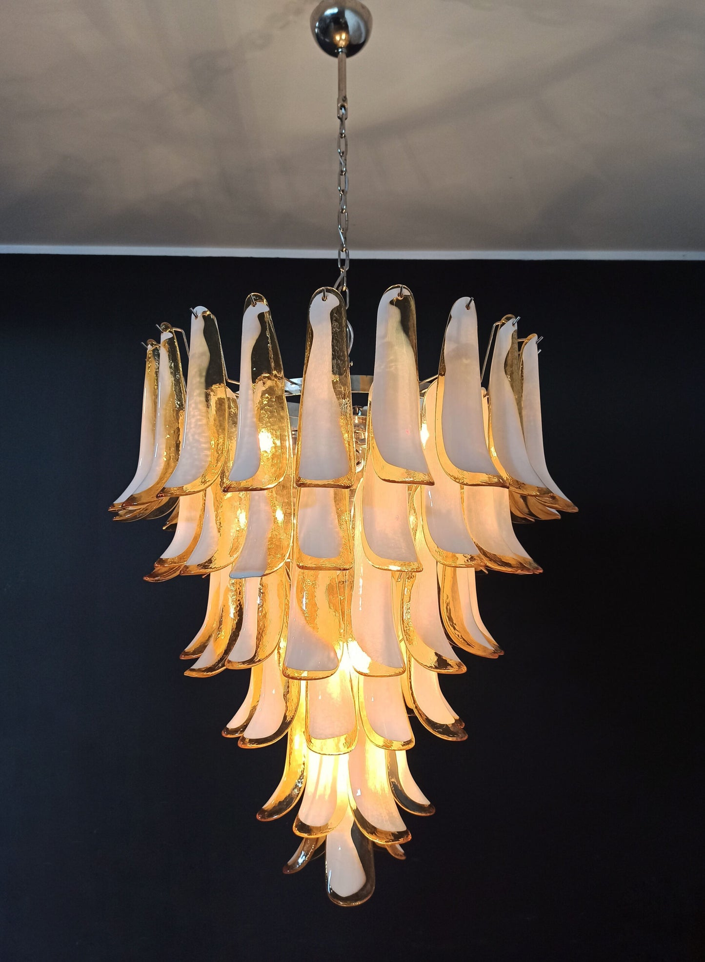 Murano Chandelier | 75 Caramel colored pine cone glasses