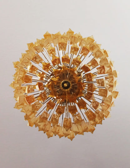 Murano Chandelier | 107 Clear and Yellow Prism Glasses