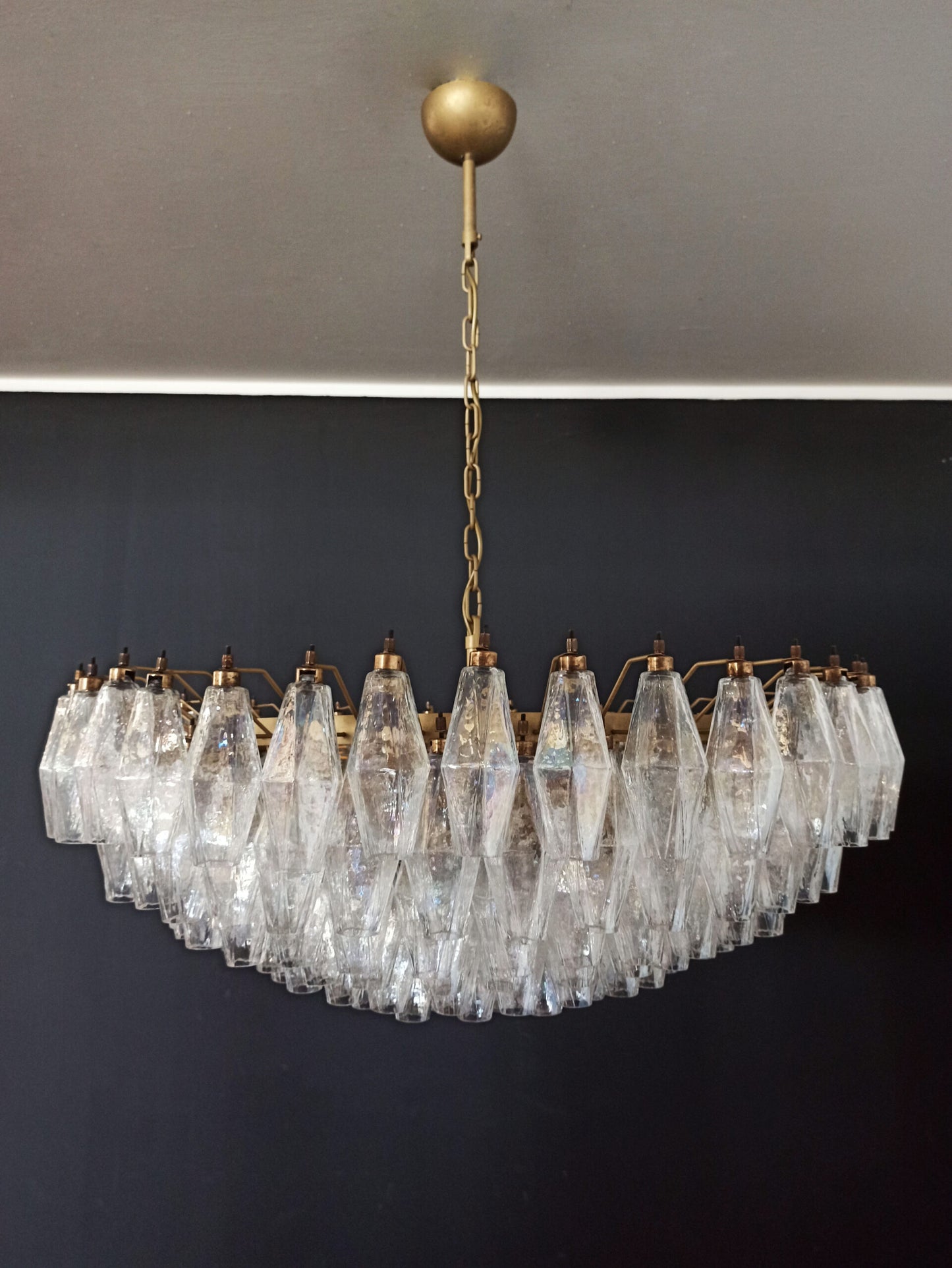 Murano Chandelier | 185 Iridescent Polyhedral glass