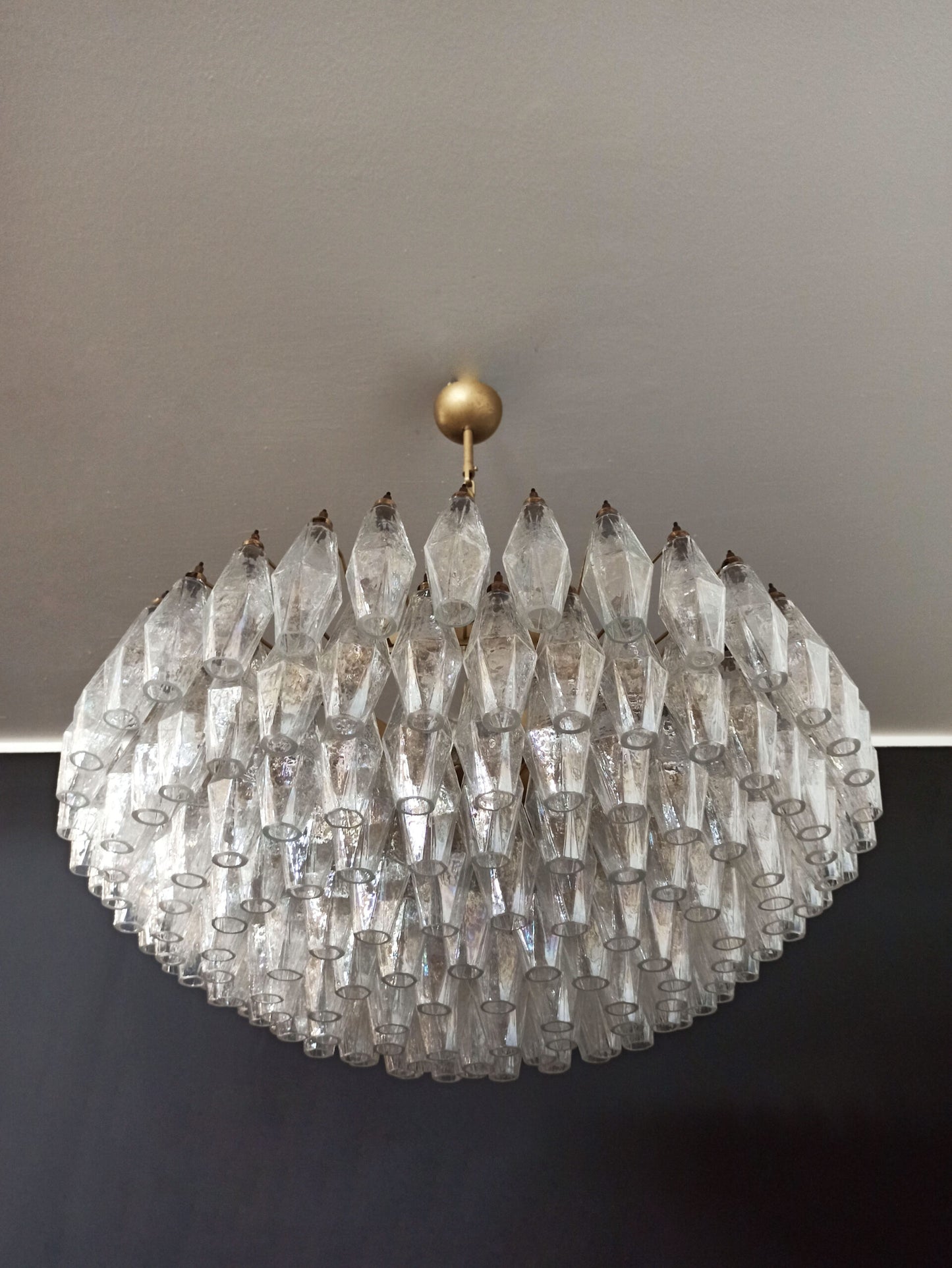 Murano Chandelier | 185 Iridescent Polyhedral glass