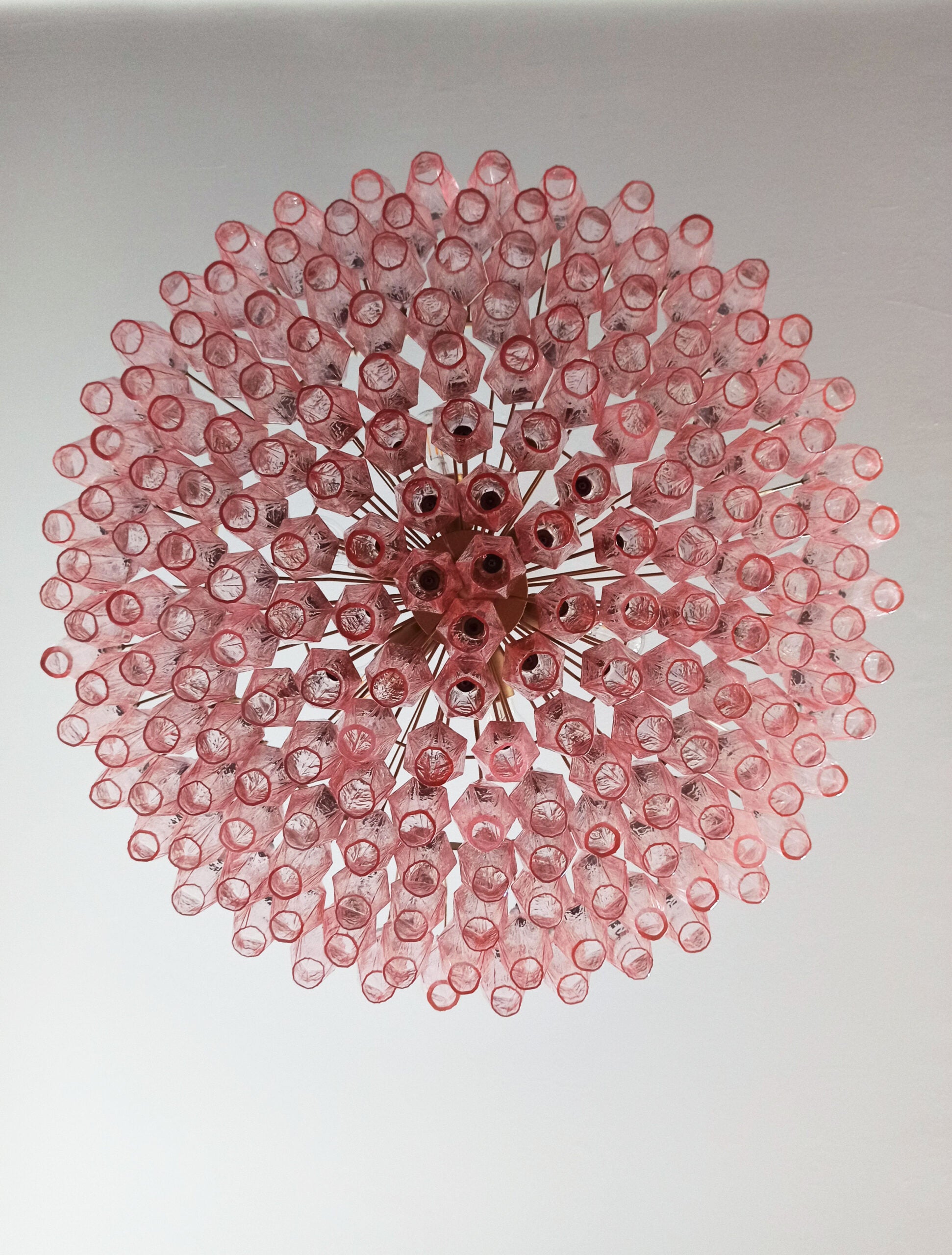 Murano Lysekrone – 185 Rosa Poliedriglass – detalj 5 – Murano Classics