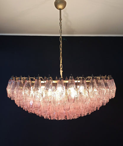 Murano Chandelier | 185 Pink polyhedral glass