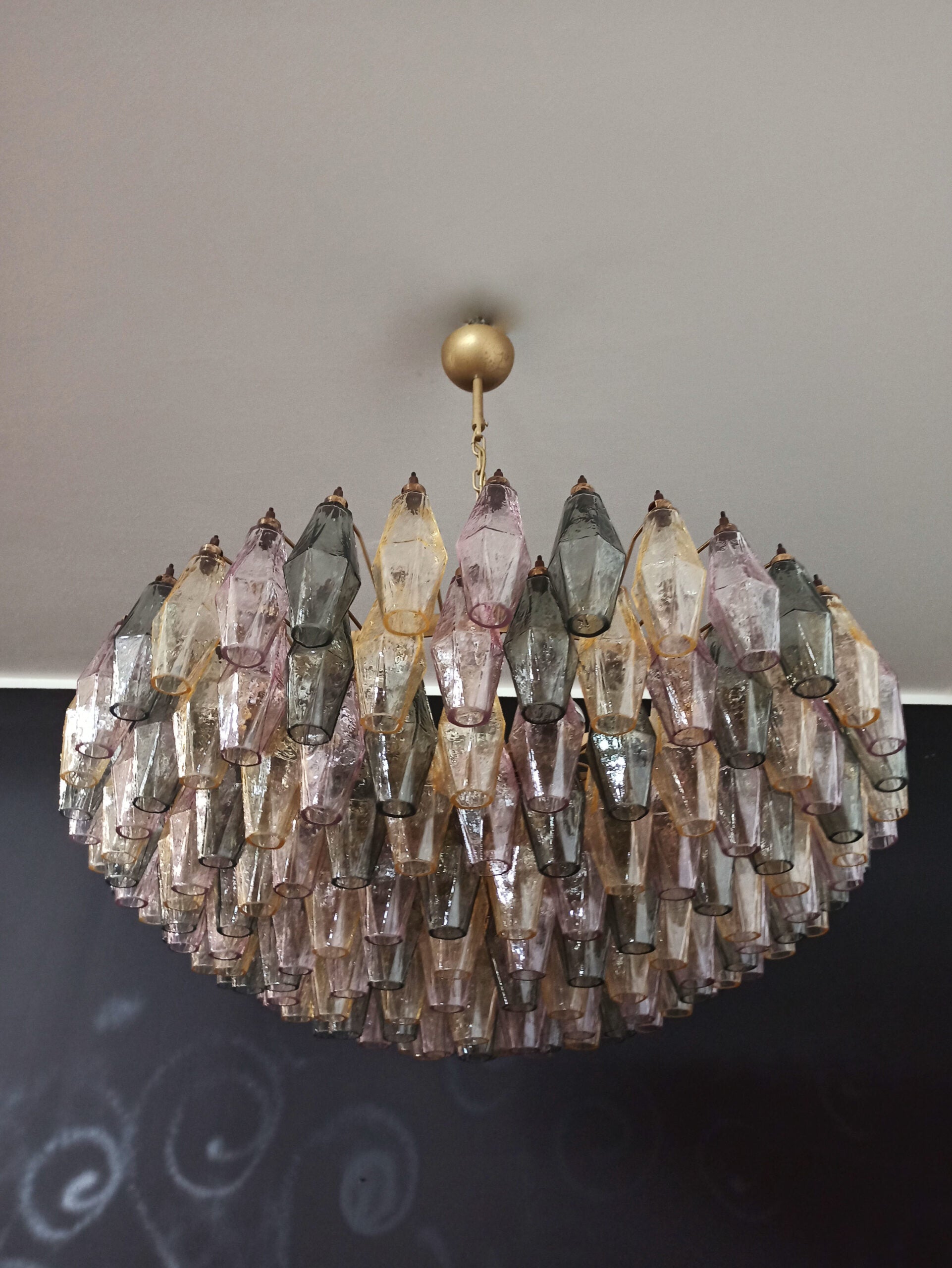Murano Lysekrone – 185 Multifargede Poliedriglass – detalj 6 – Murano Classics