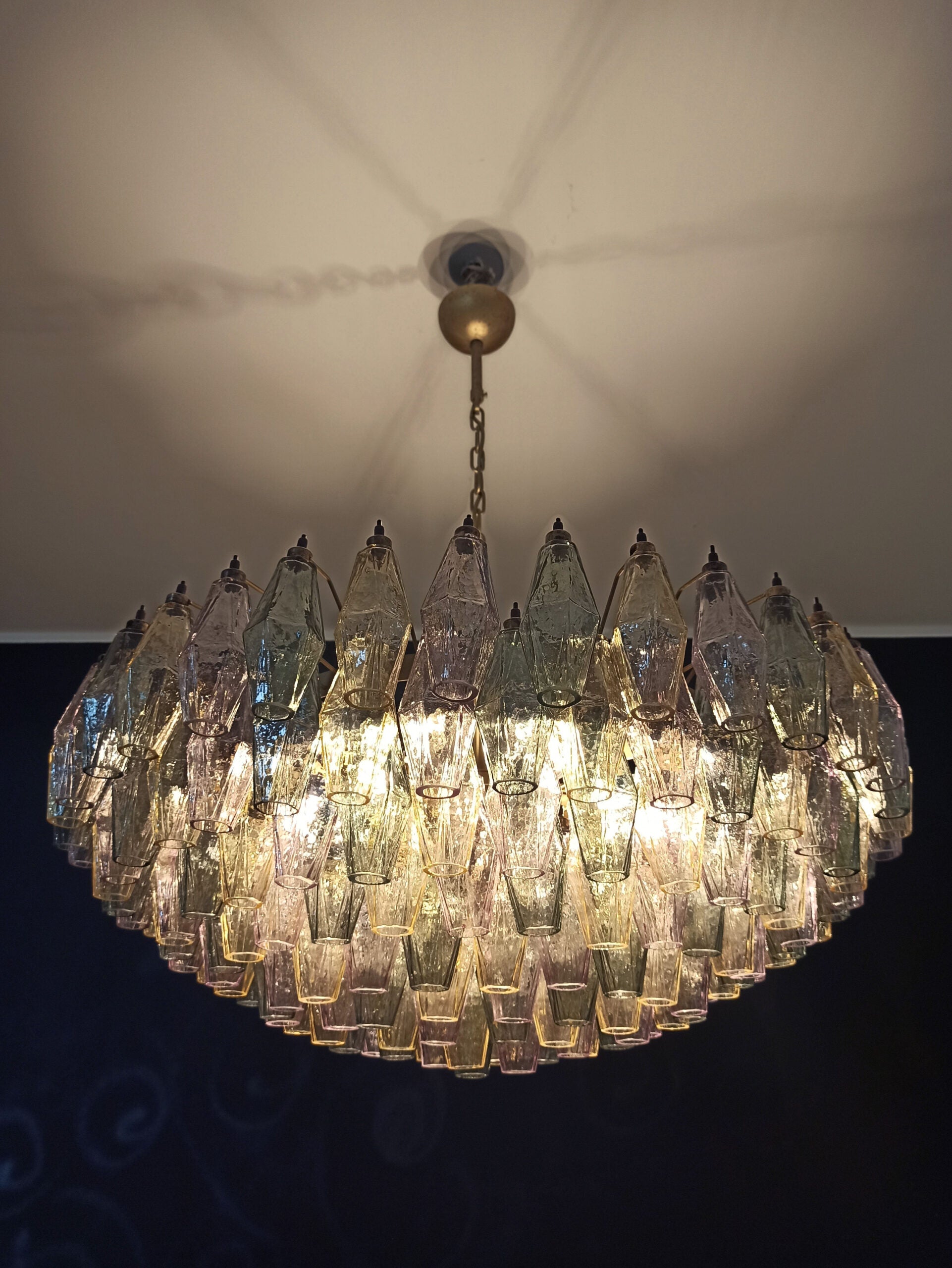 Murano Lysekrone – 185 Multifargede Poliedriglass – detalj 8 – Murano Classics