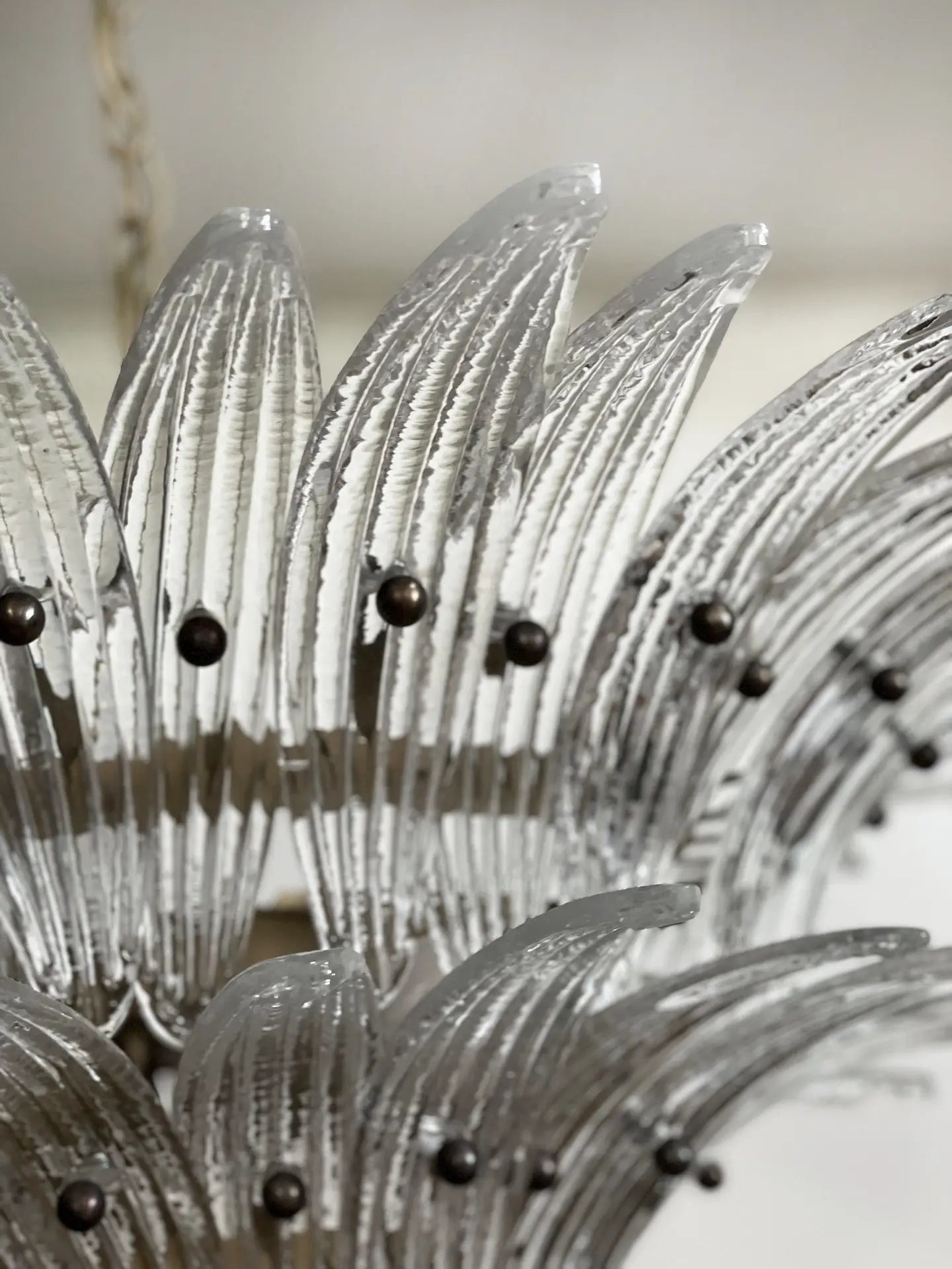 Murano Lysekrone – 58 Klare Palmeglass – detalj 4 – Murano Classics