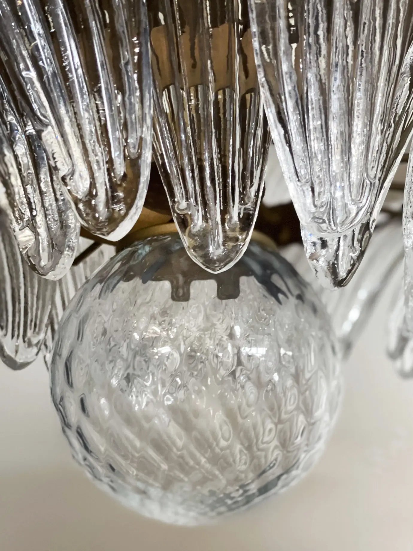 Murano Lysekrone – 58 Klare Palmeglass – detalj 3 – Murano Classics