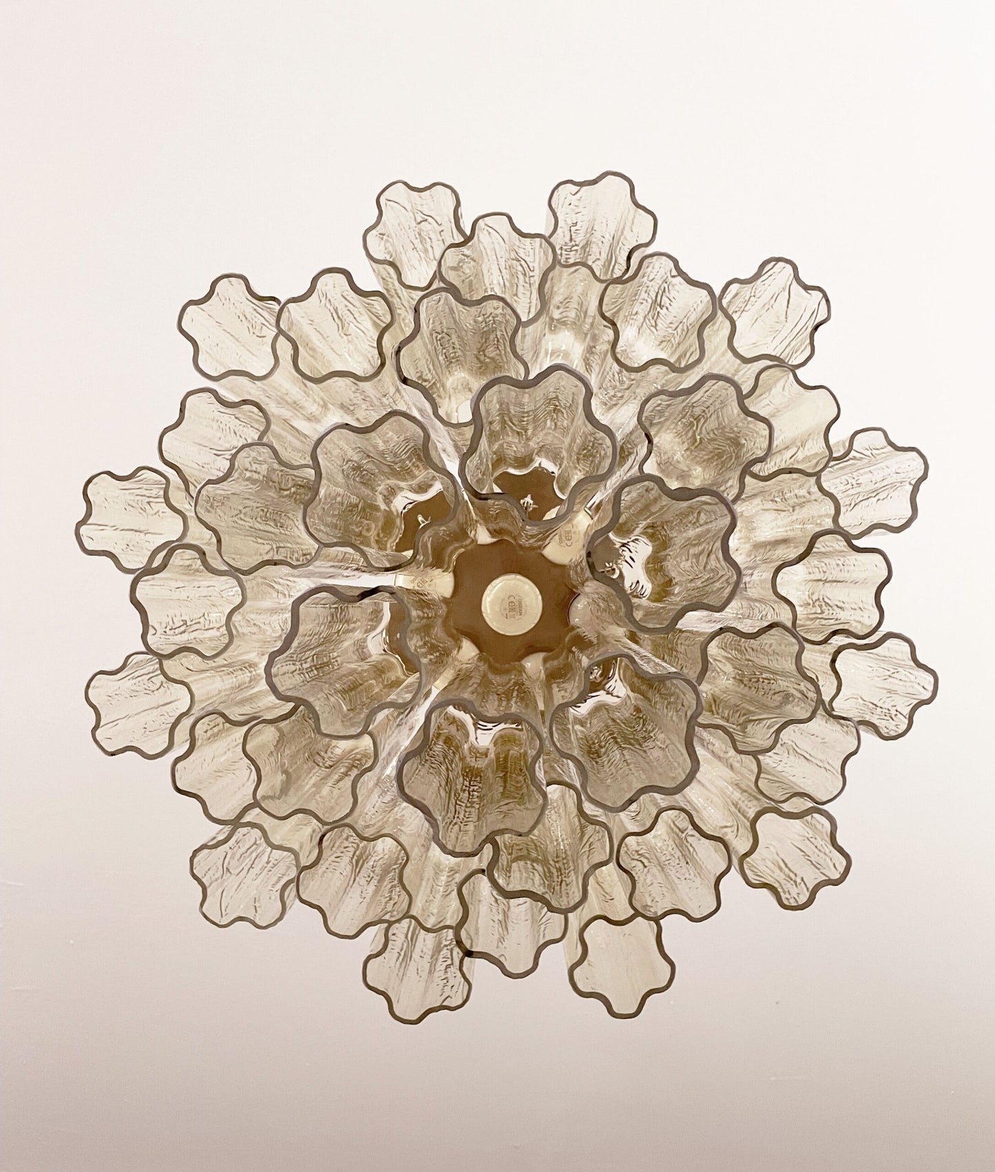 Murano Chandelier | 36 Clear and Yellow Glass Tubes