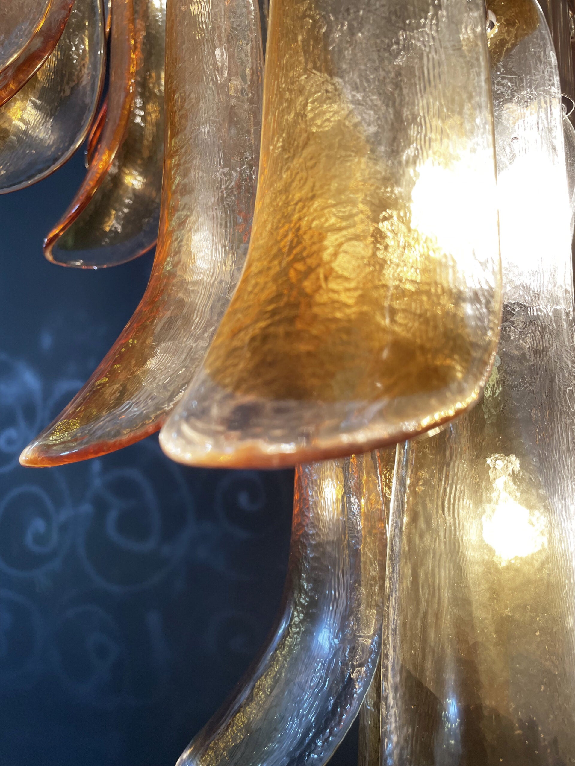 Murano Lysekrone – 52 Gule Konglebladglass – detalj 5 – Murano Classics