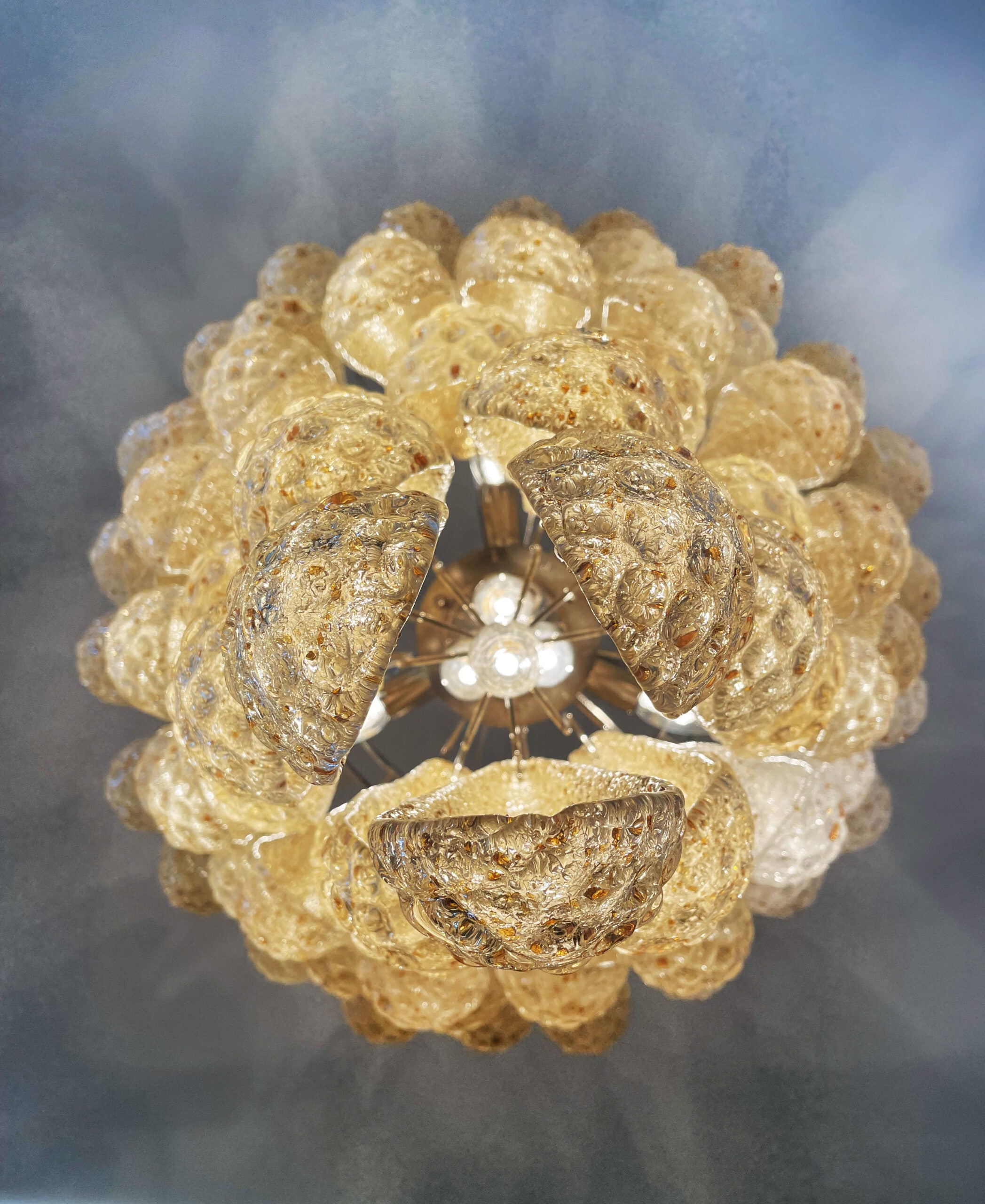 Murano Lysekrone | 75 Gule Dråpeglass