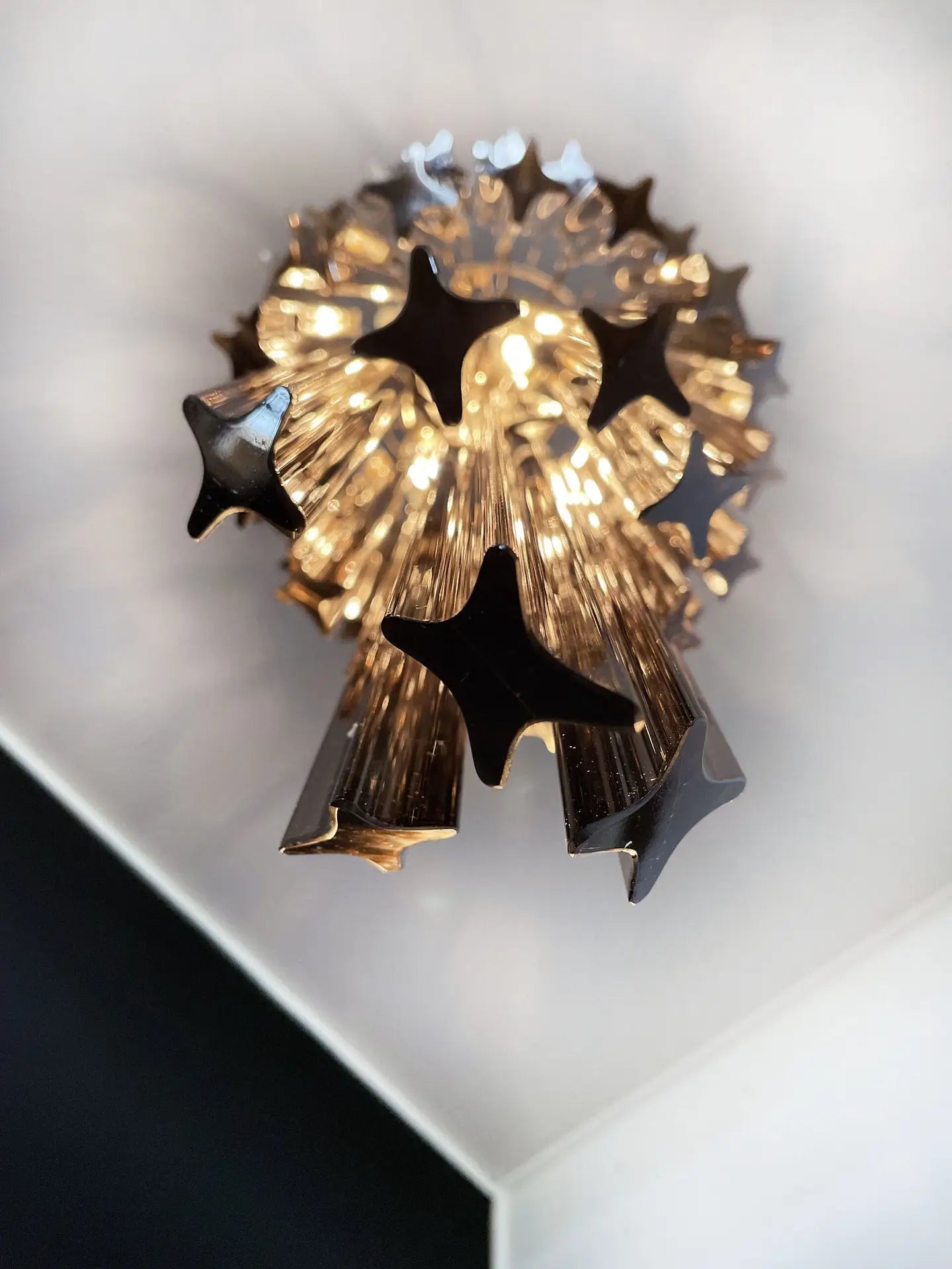 Murano Lysekrone – 54 Røykfargede Prismeglass – detalj 1 – Murano Classics