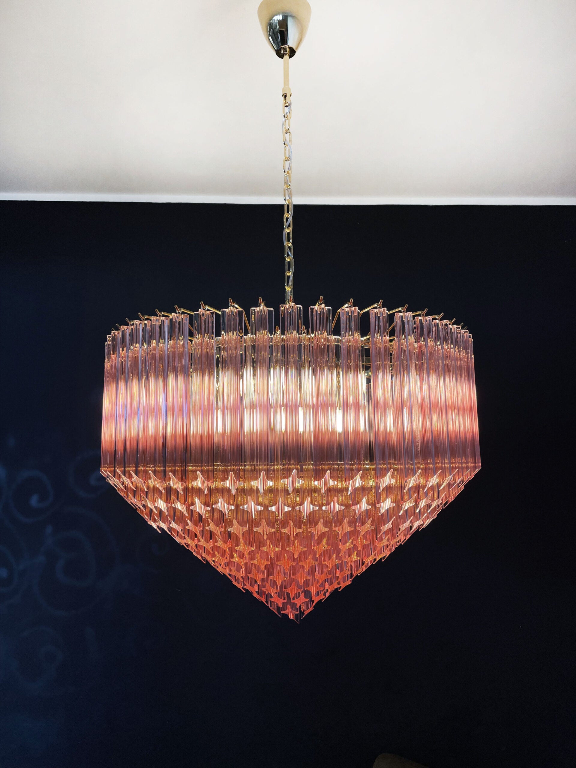 Murano Lysekrone – 265 Rosa Prismeglass – detalj 11 – Murano Classics