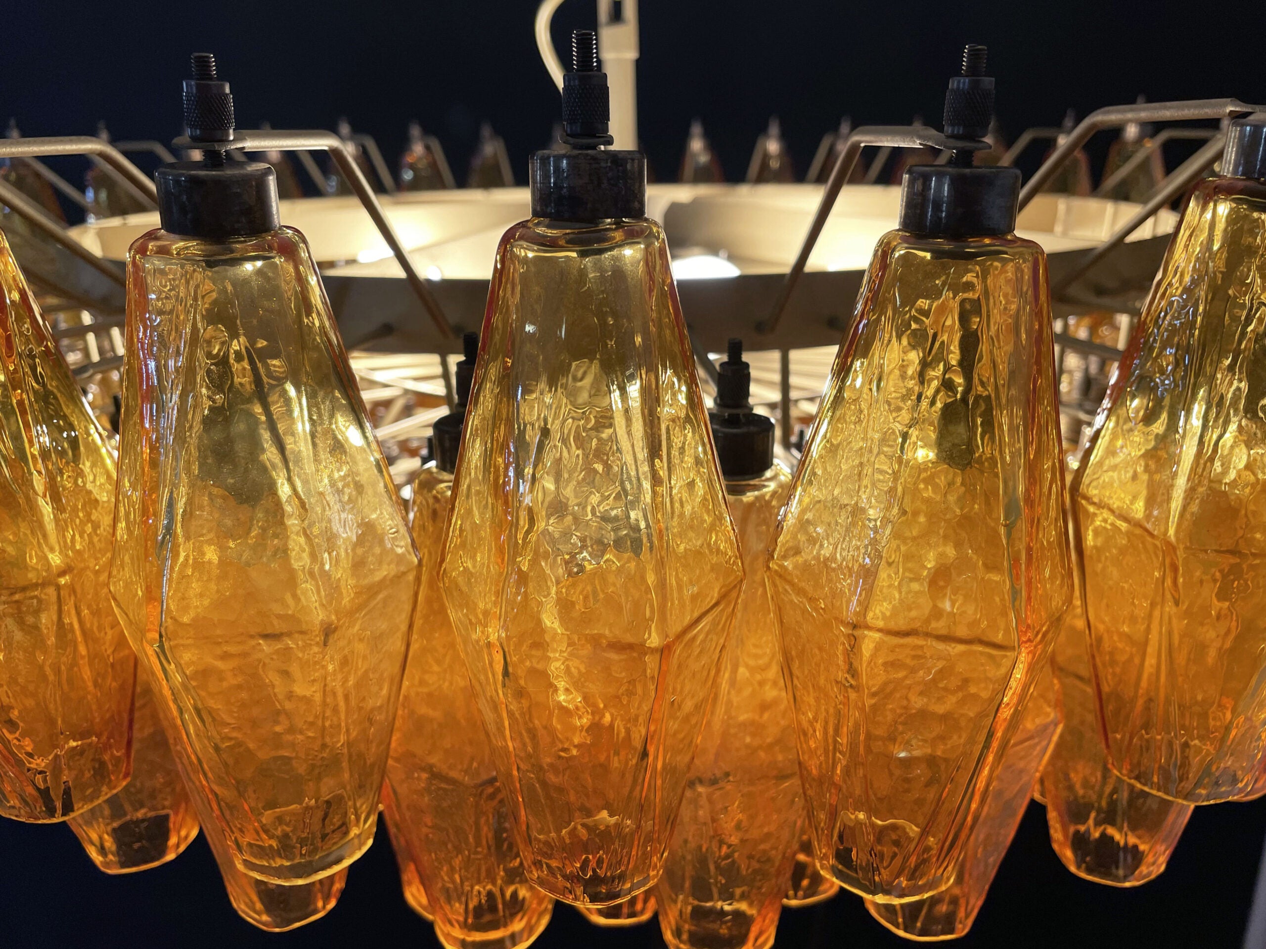 Murano Lysekrone – 185 Gule Poliedriglass – detalj 9 – Murano Classics