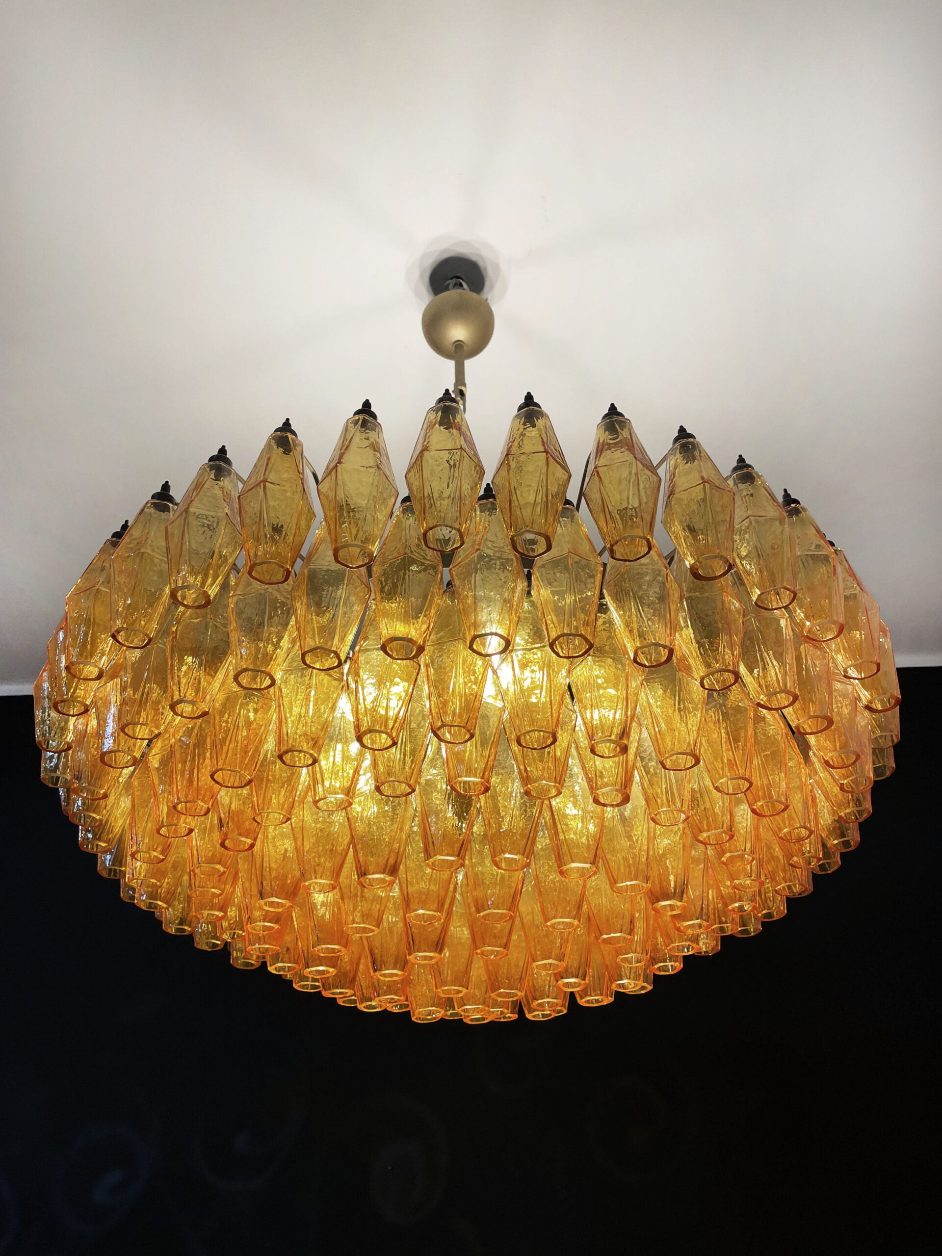 Murano Lysekrone – 185 Gule Poliedriglass – detalj 8 – Murano Classics