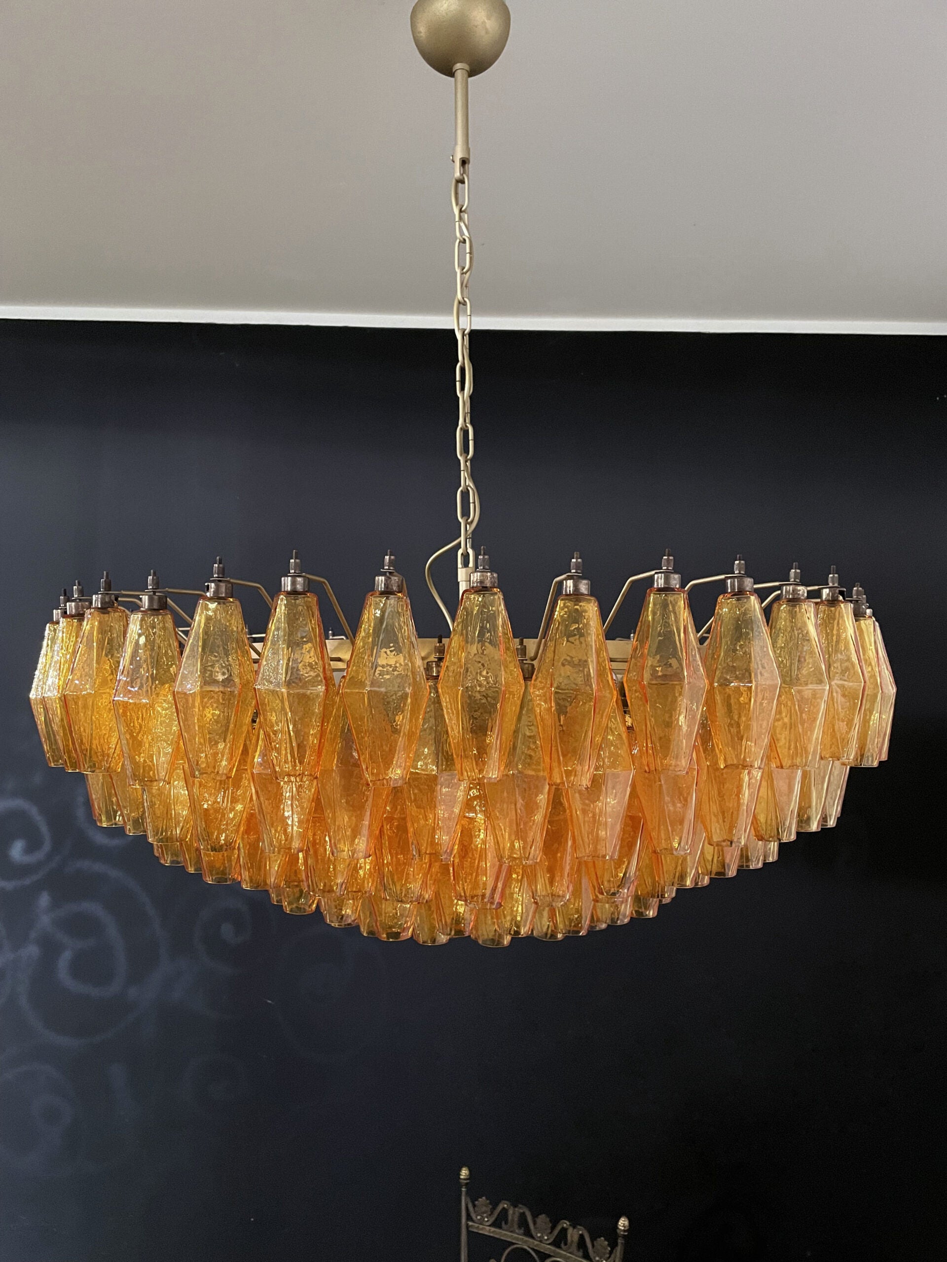 Murano Lysekrone – 185 Gule Poliedriglass – detalj 3 – Murano Classics