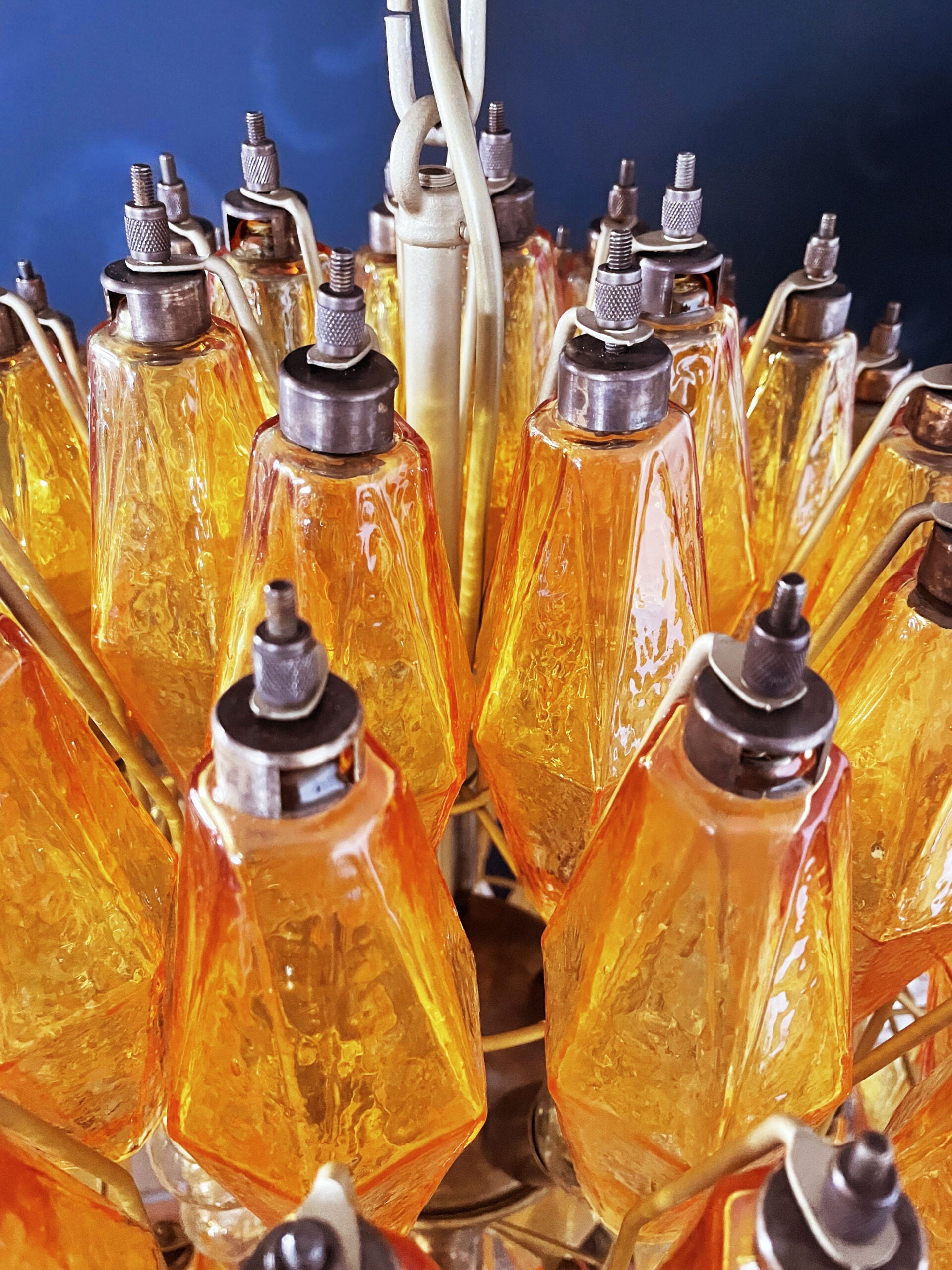 Murano Lysekrone – 140 Gule Poliedriglass – detalj 4 – Murano Classics