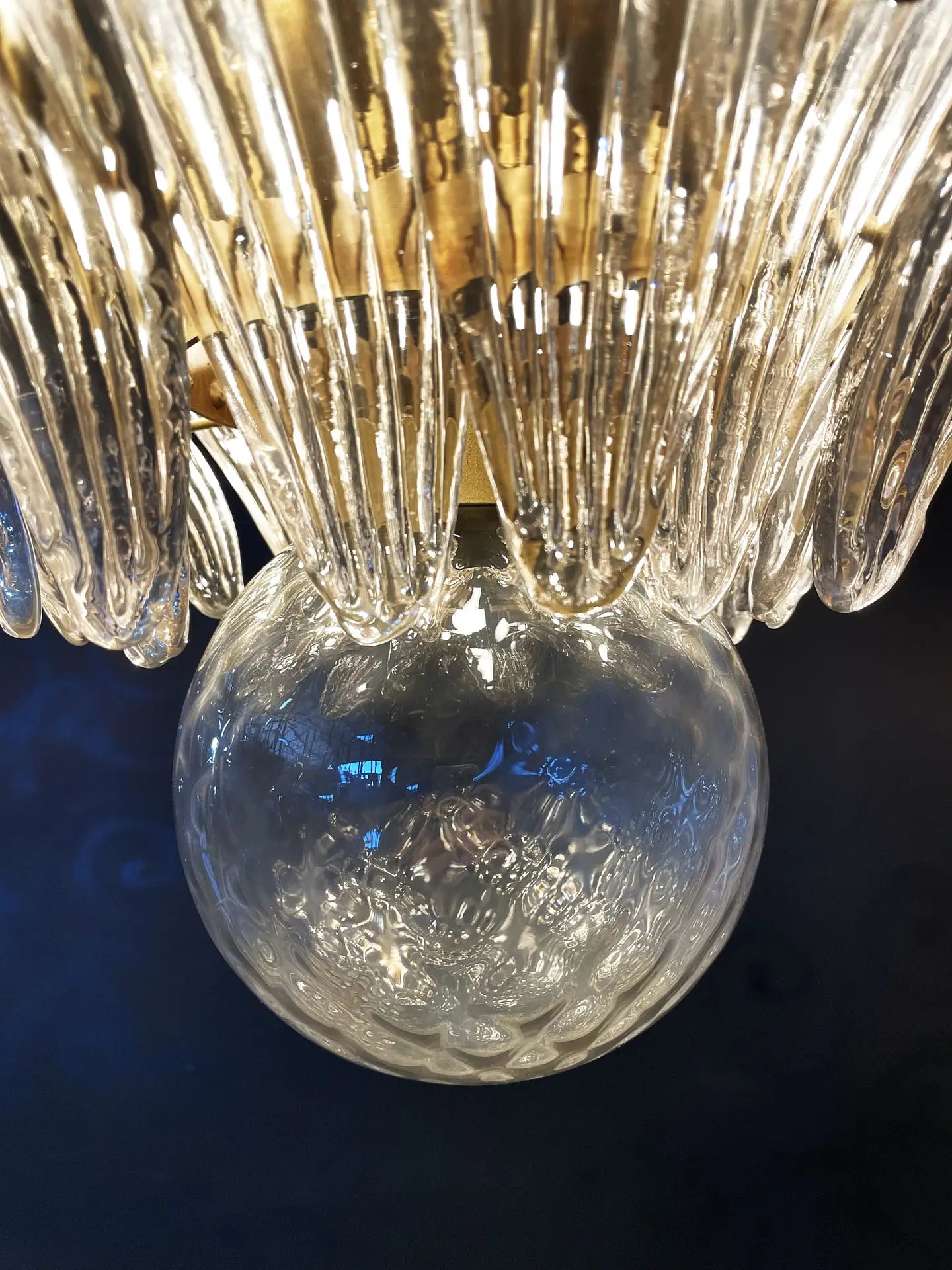 Murano Lysekrone – 104 Røykfargede Palmeglass – detalj 9 – Murano Classics