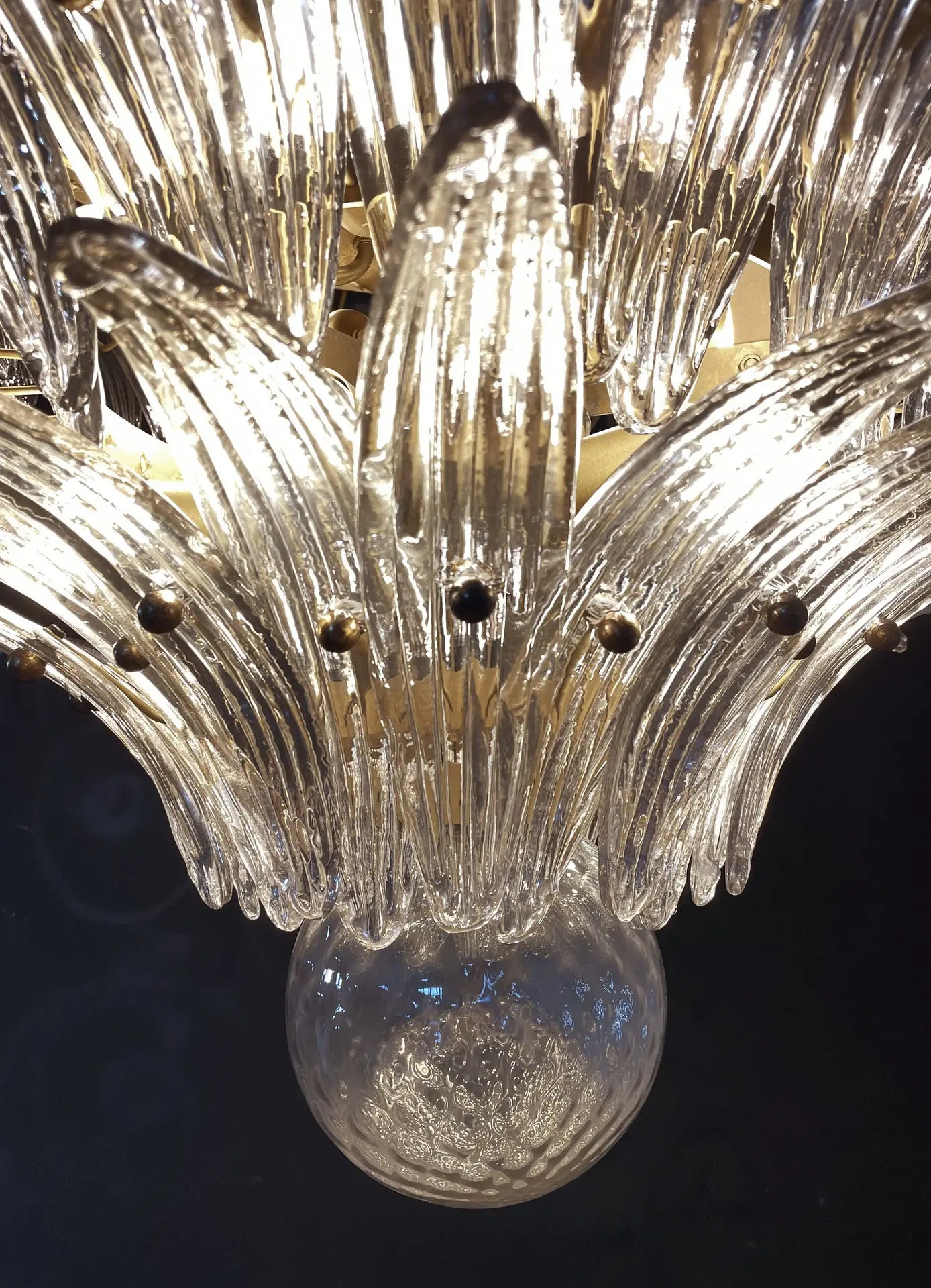 Murano Lysekrone – 163 Røykfargede Palmeglass – detalj 7 – Murano Classics