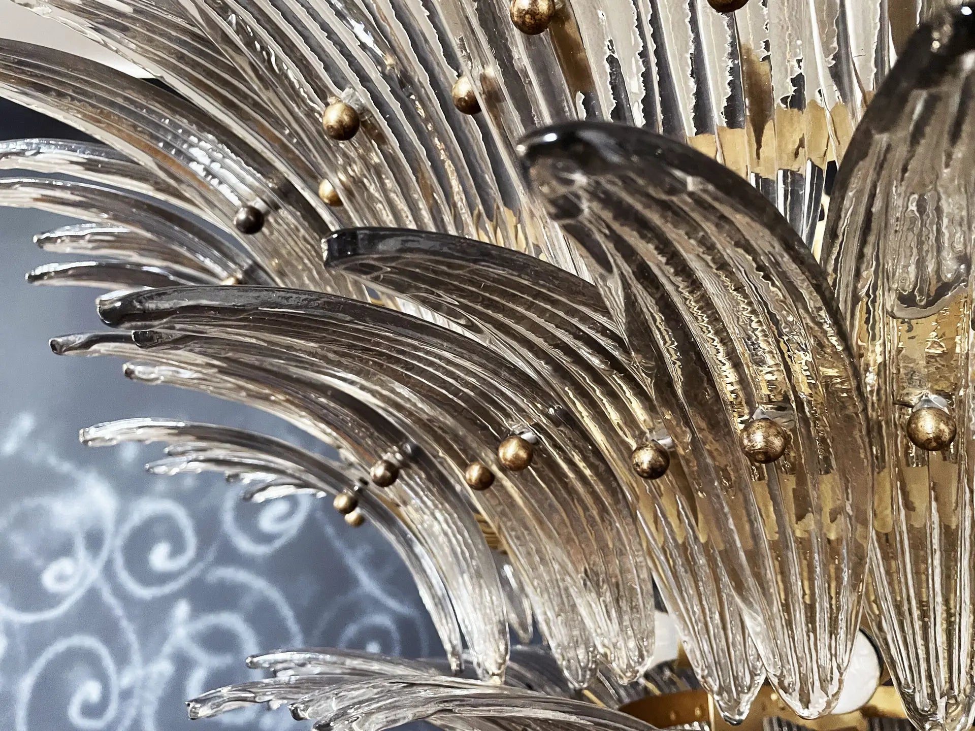 Murano Lysekrone – 163 Røykfargede Palmeglass – detalj 10 – Murano Classics