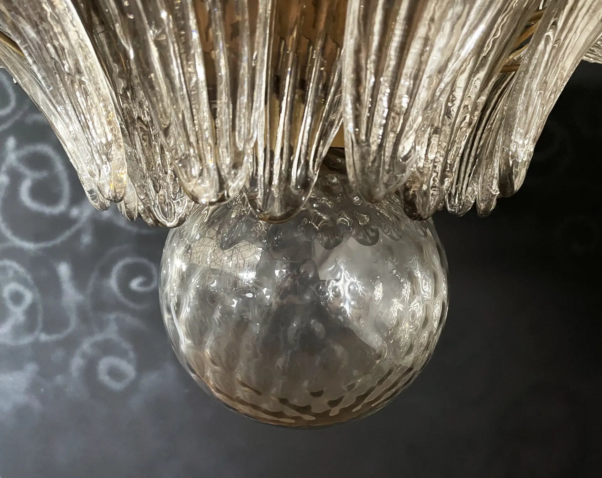 Murano Lysekrone – 163 Røykfargede Palmeglass – detalj 3 – Murano Classics