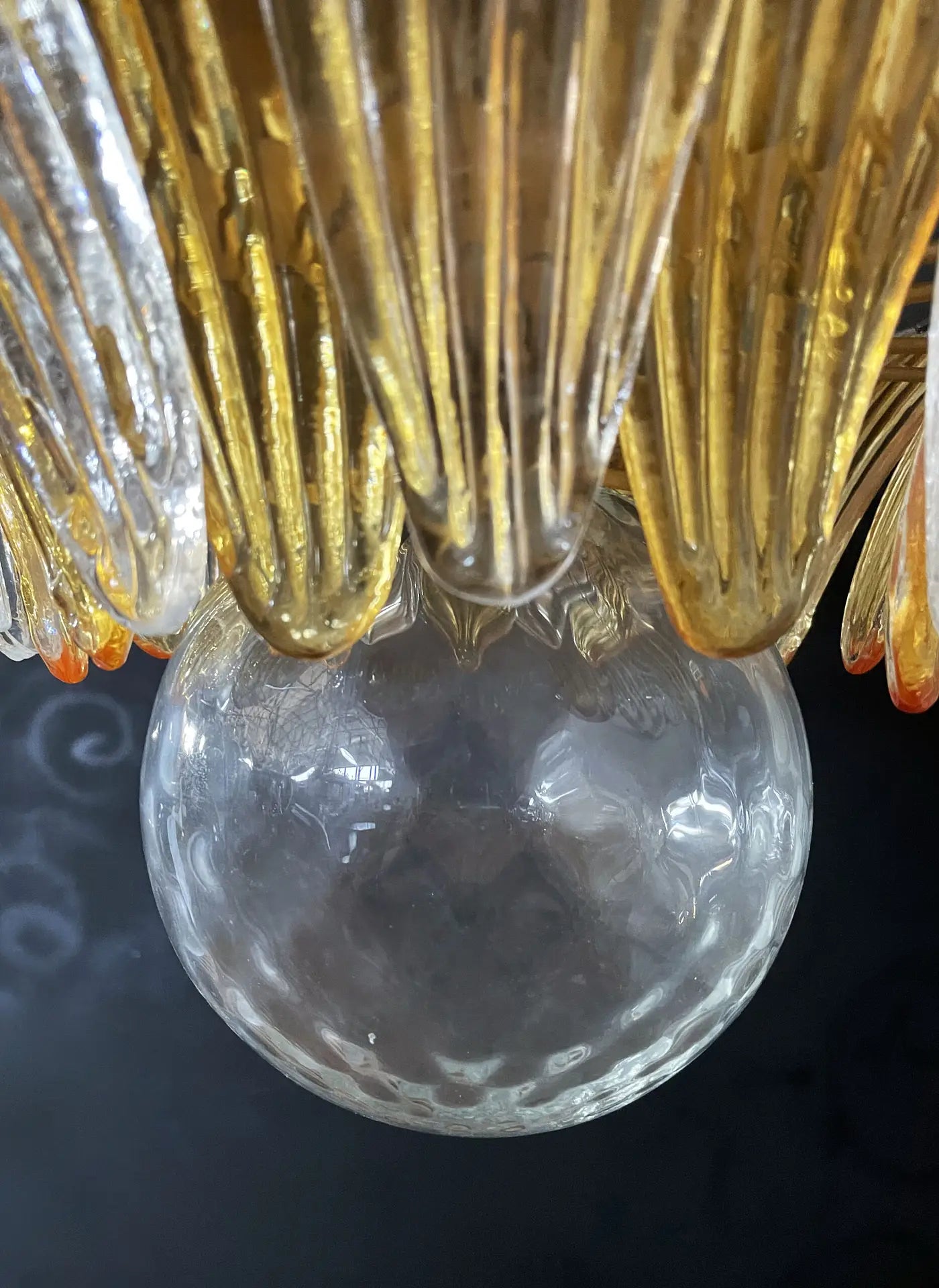 Murano Lysekrone – 163 Klare og gule Palmeglass – detalj 9 – Murano Classics
