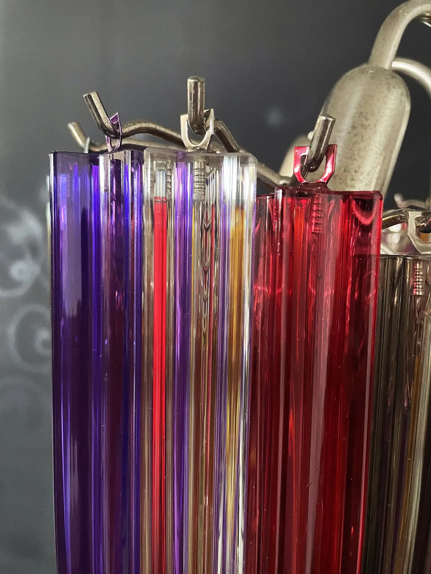 Murano Lysekrone – 60 Multifargede Prismeglass – detalj 4 – Murano Classics