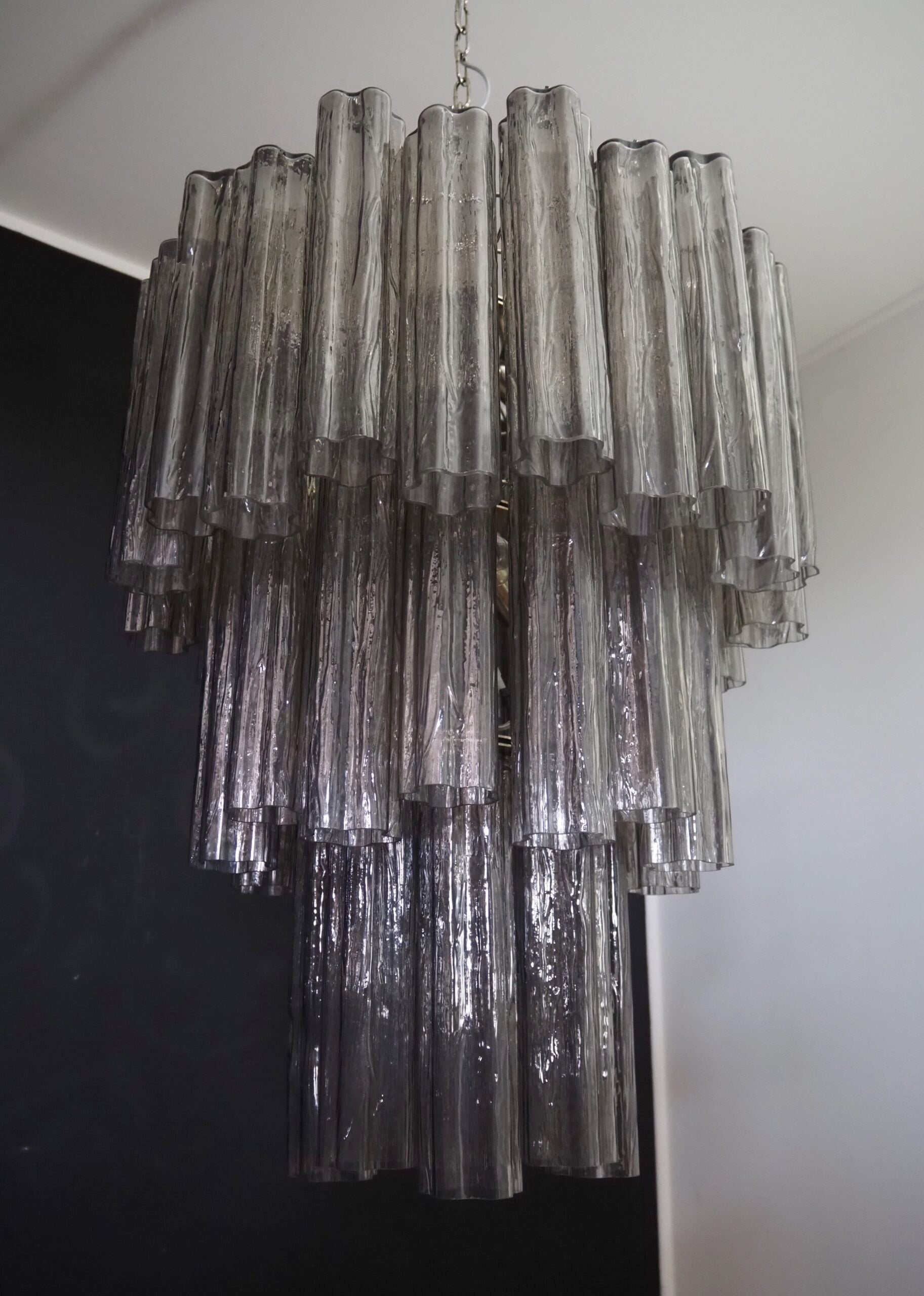 Murano Lysekrone – 48 Røyk Glassrør – detalj 5 – Murano Classics