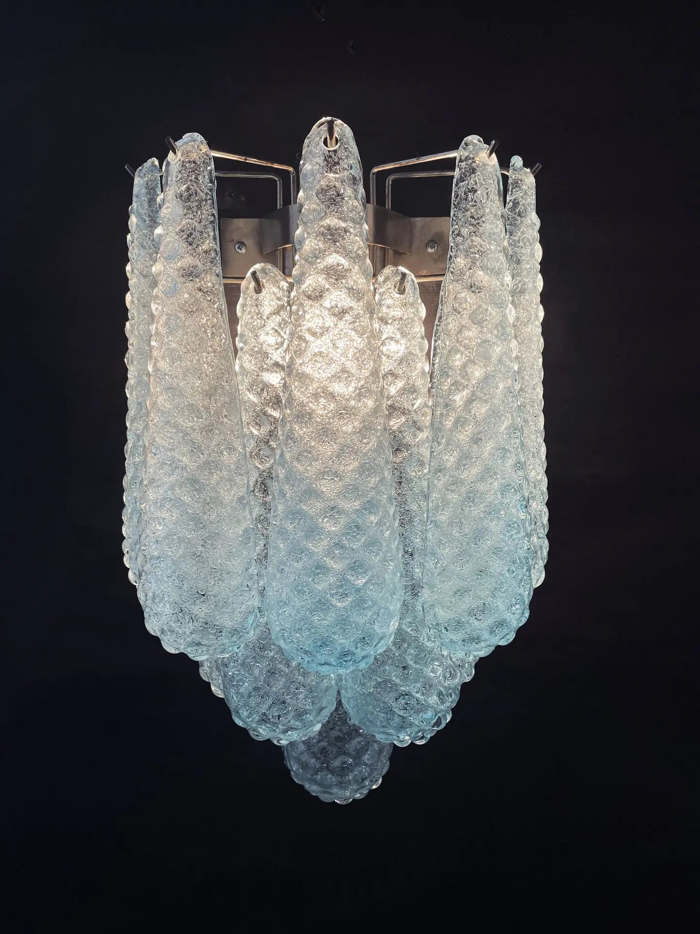 Murano Vegglampe – 10 Blå Dråpeglass – 2 stk – detalj 1 – Murano Classics
