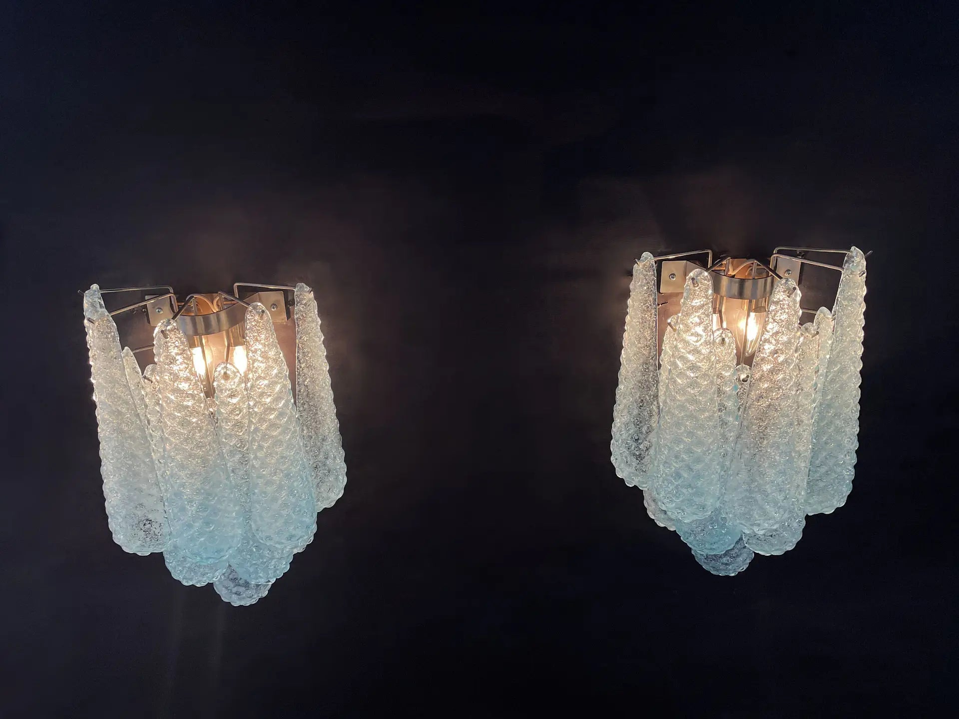 Murano Vegglampe – 10 Blå Dråpeglass – 2 stk – detalj 7 – Murano Classics