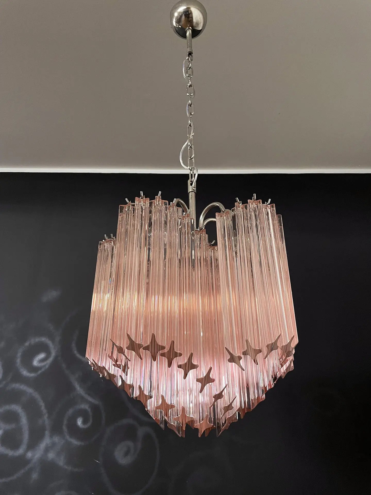 Murano Lysekrone – 60 Rosa Prismeglass – detalj 8 – Murano Classics