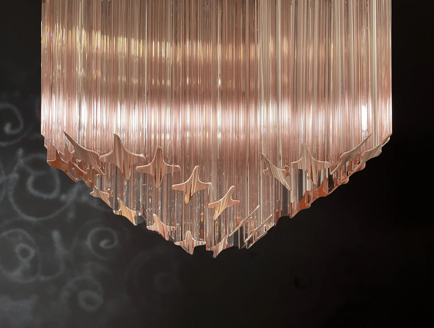 Murano Chandelier | 60 Pink Prism glass