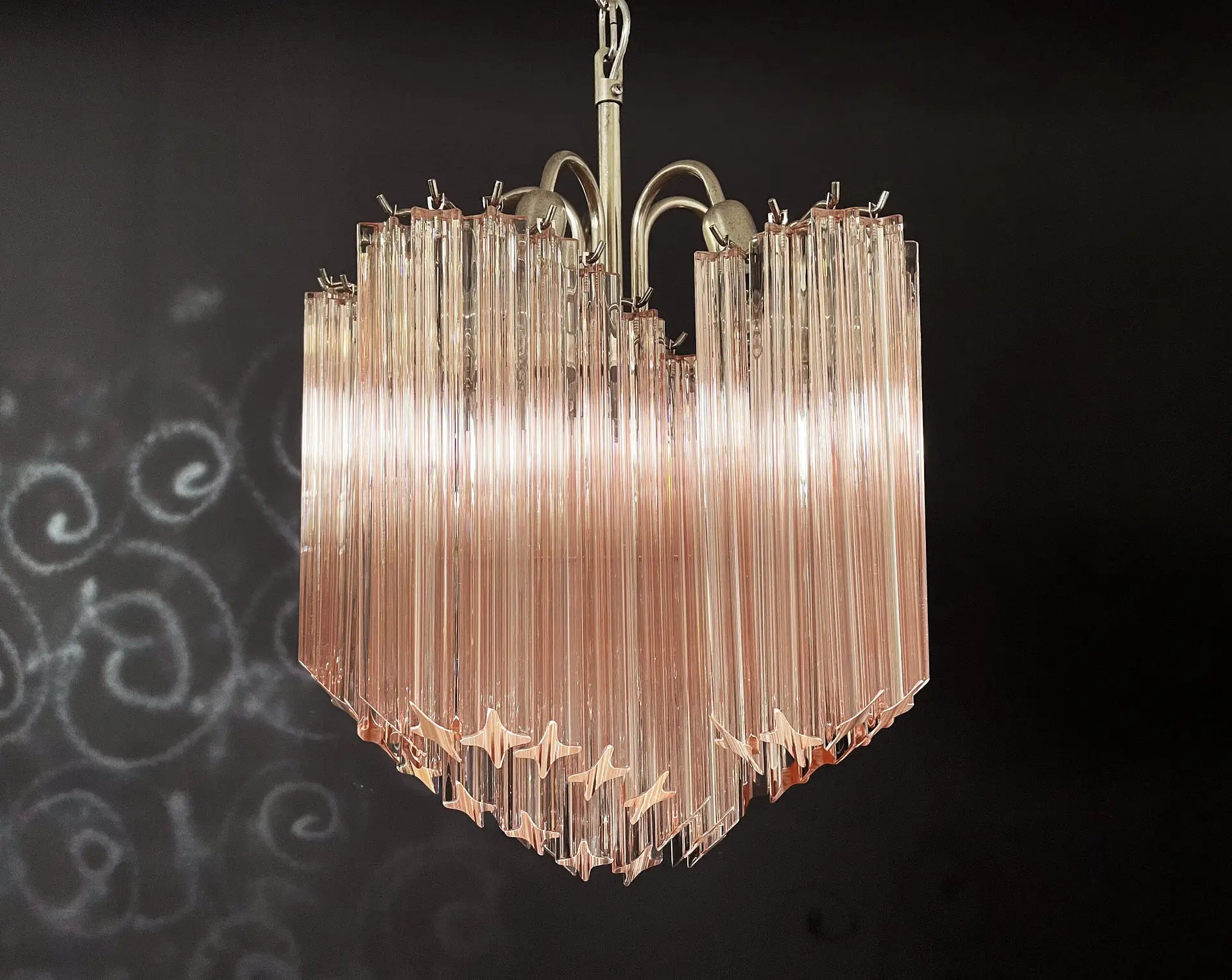 Murano Lysekrone – 60 Rosa Prismeglass – detalj 6 – Murano Classics