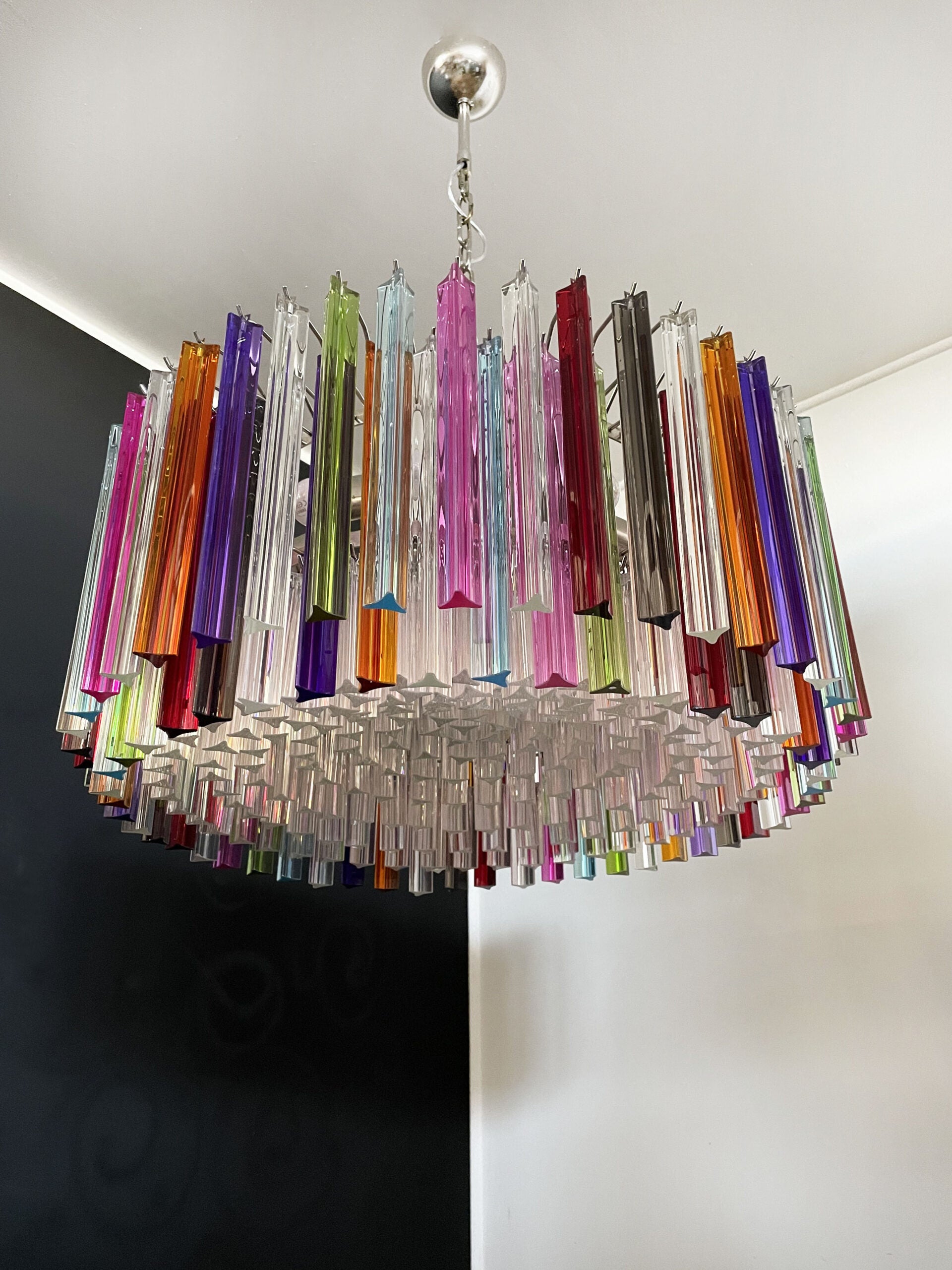 Murano Lysekrone – 265 Multifargede Prismeglass – detalj 6 – Murano Classics