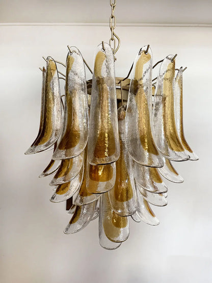 Murano Chandelier | 41 Yellow Cone Leaf Glasses