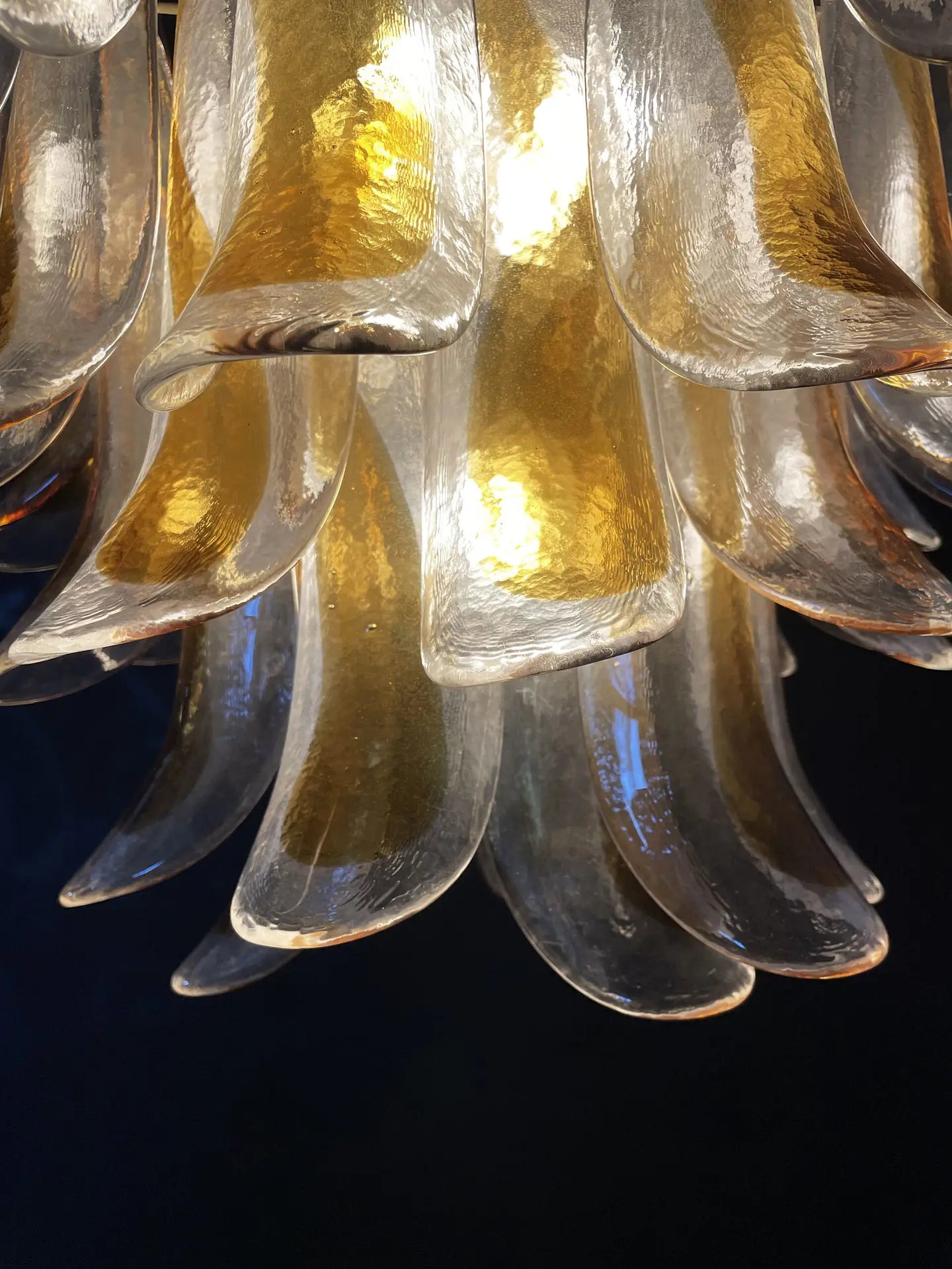 Murano Lysekrone – 41 Gule Konglebladglass – detalj 11 – Murano Classics