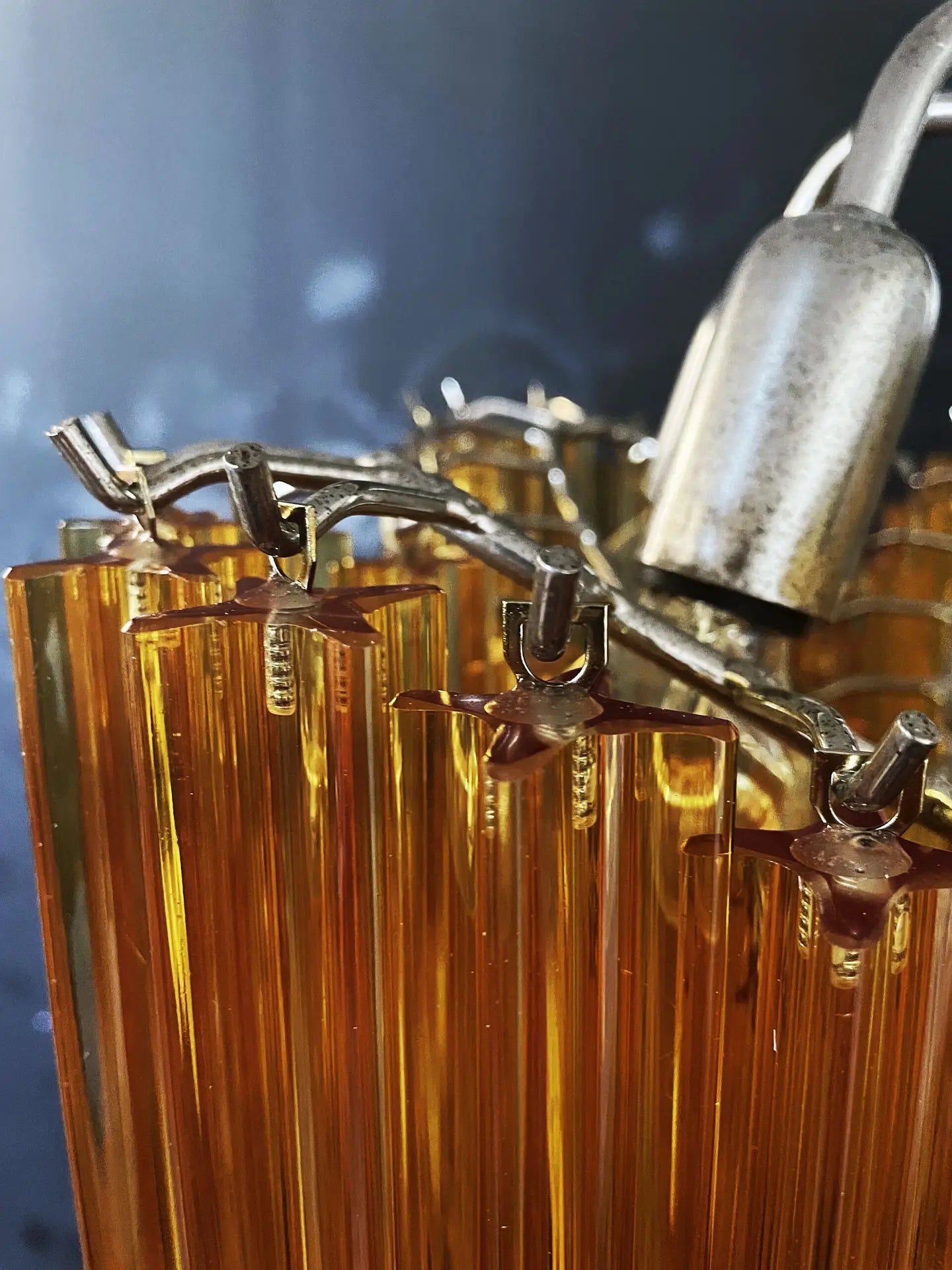 Murano Lysekrone – 60 Gule Prismeglass – detalj 7 – Murano Classics